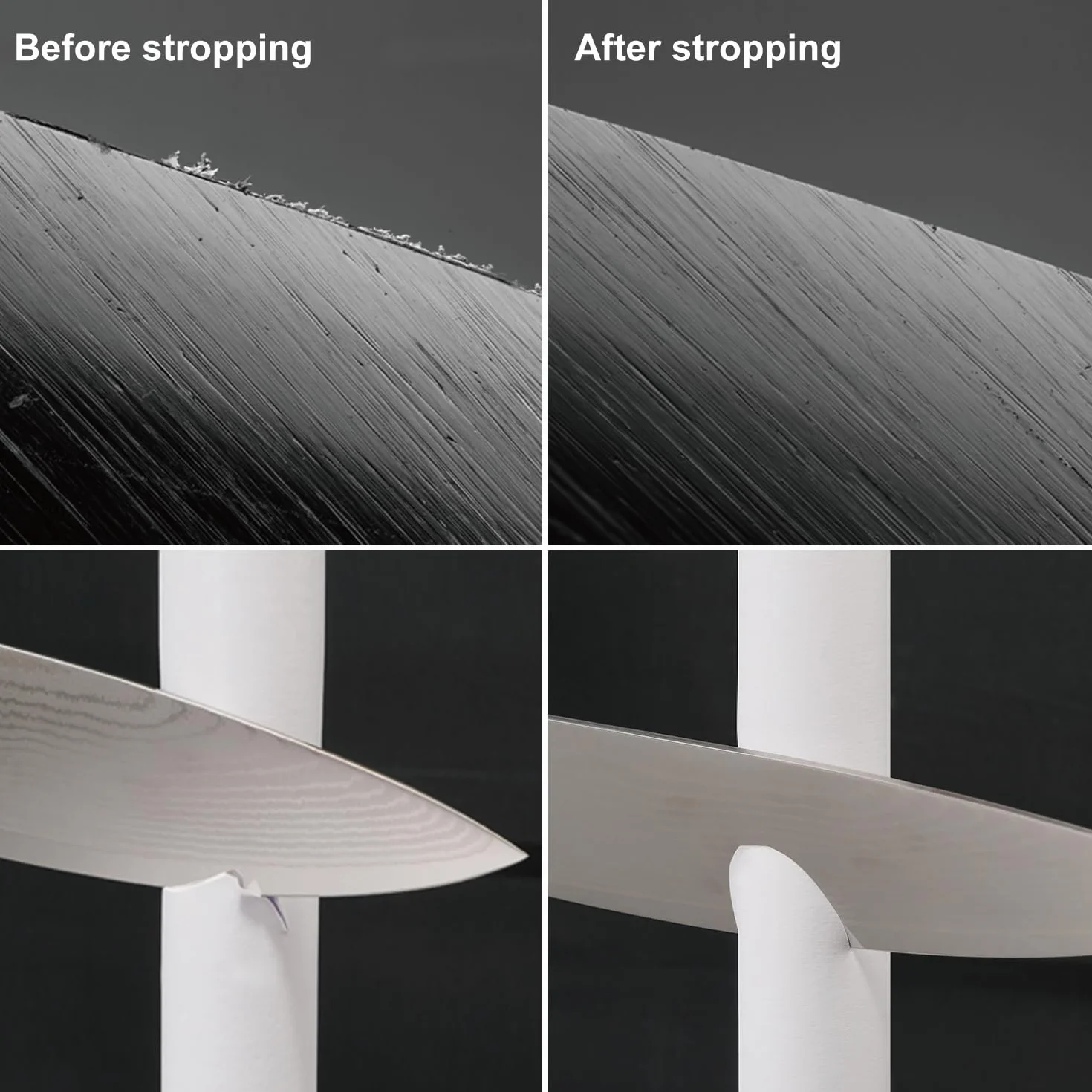 SHARPAL 205H dwustronny skórzany pasek szlifierski (330 x 60 mm), zestaw z pastą polerską 53 g i prowadnicą kątową, blok na noże do ostrzenia i ostrzenia noży