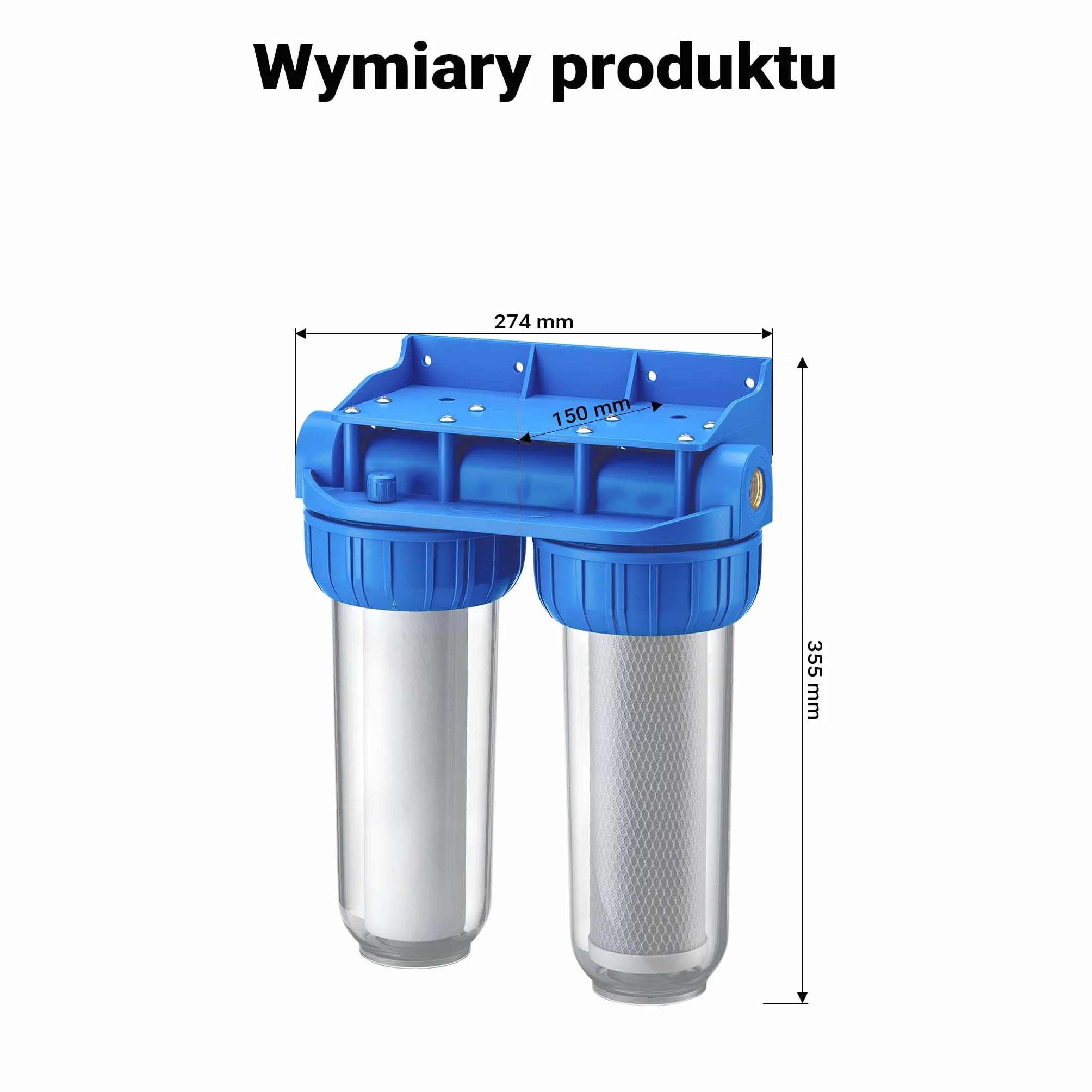 Naturewater NW-BR10B3 podwójny filtr do wody, 20,67 mm, 1/2 cala