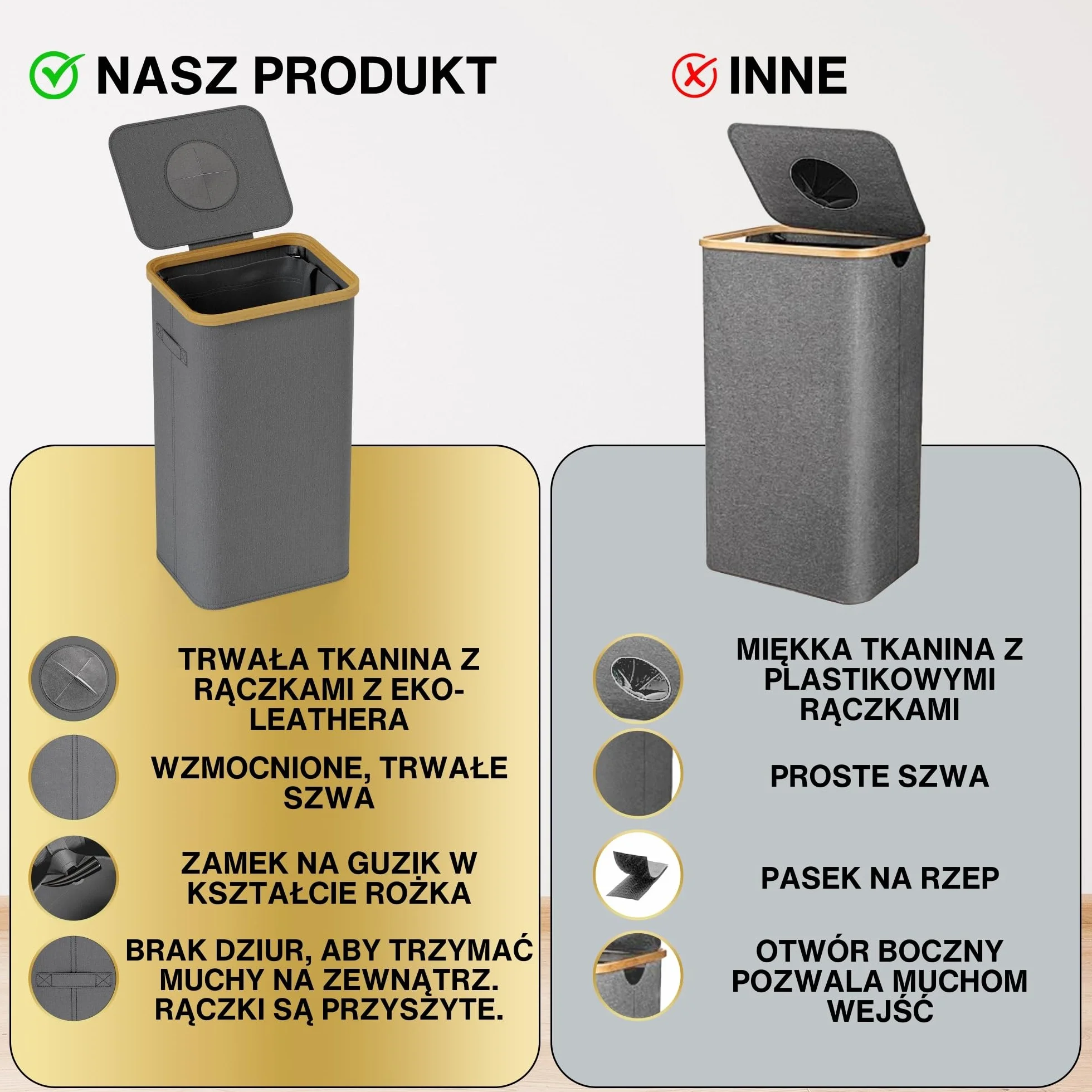 Deco haus® pojemnik na butelki z pokrywką 100L [w zestawie dodatkowa torba wewnętrzna] - Pojemnik na butelki depozytowe z otworem - kosz na butelki z pokrywka - Butelki na kaucję
