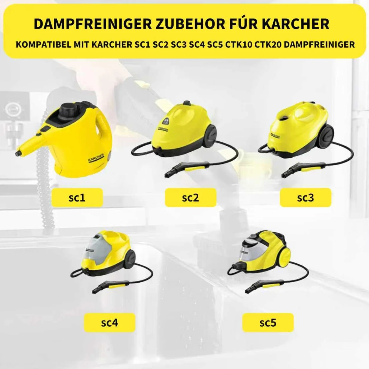 Kärcher Easyfix akcesoria do odkurzacza parowego SC1 SC2 SC3 SC4 SC5 zestaw szczotek okrągłych