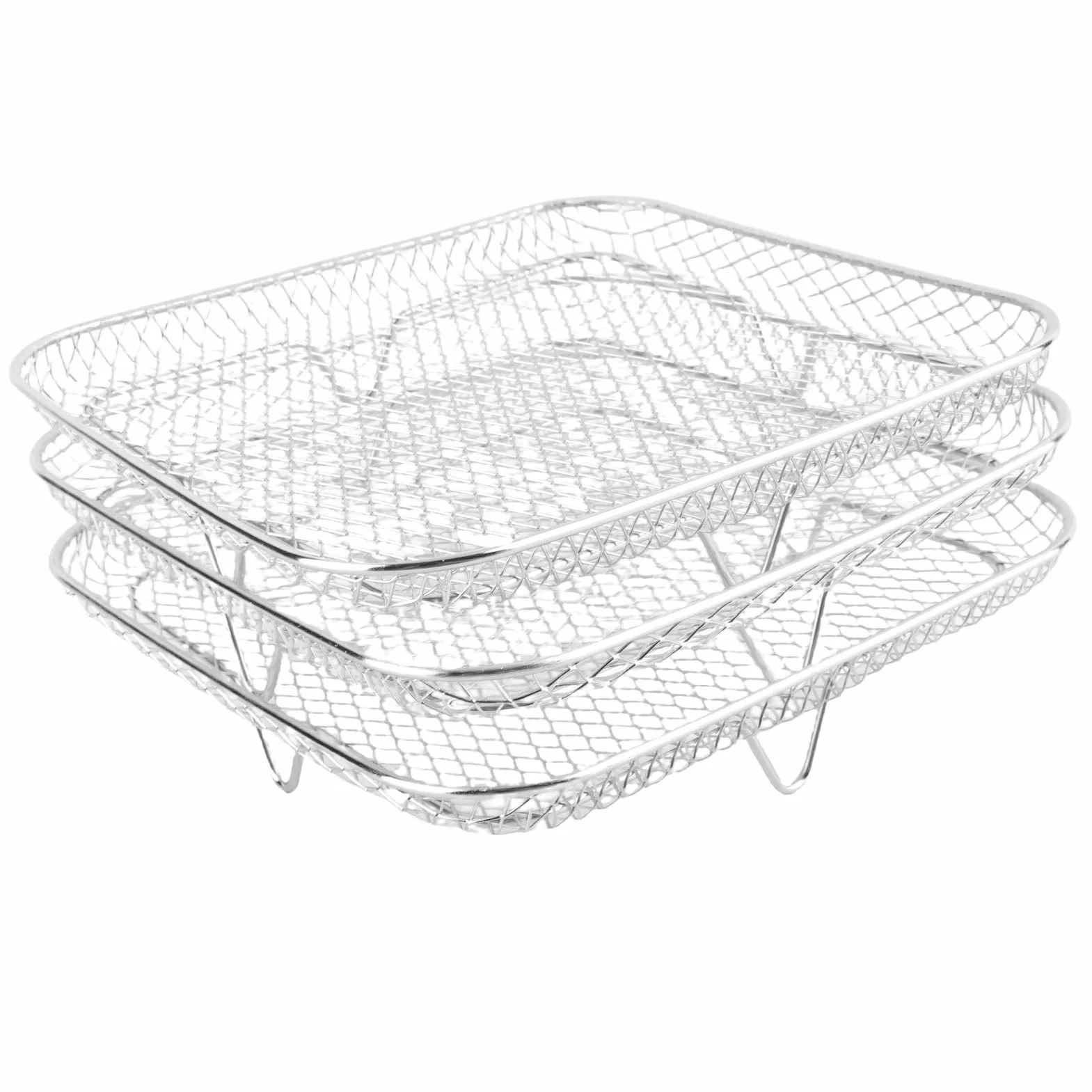 Kosz do frytownicy powietrznej do piekarnika, kosz do grillowania ze stali nierdzewnej do 20 cm, nieprzywierający kosz siatkowy, taca na frytownicę, druciany kosz do smażenia, mrożonych