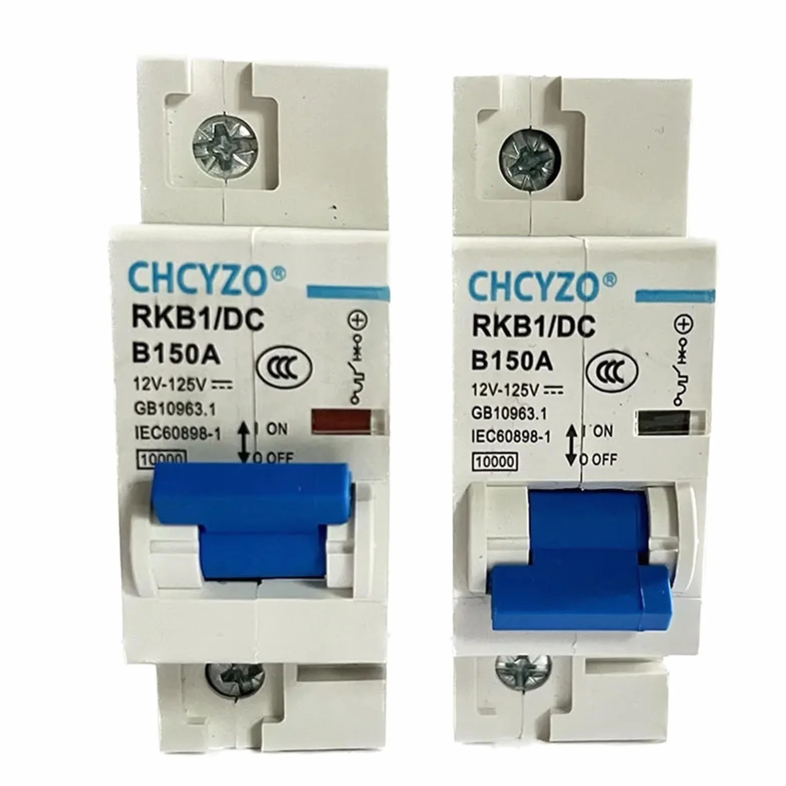 Wyłącznik DC 1P/2P 12 V 24 V 36 V 48 V 60 V 72 V 96 V 120 V 100 A 125 A 150 A 200 A 250 A do baterii solarnych falownika (kolor: 2P, rozmiar: 150A)