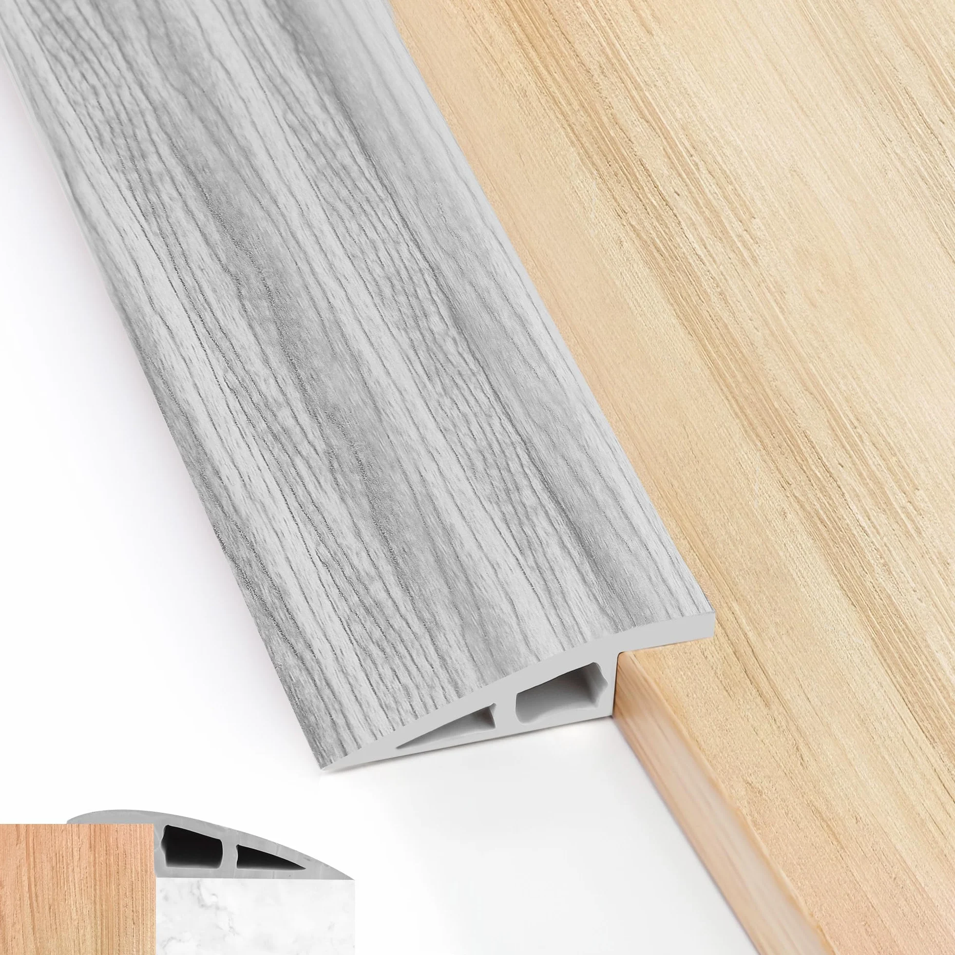 PVC Próg Drzwi Basek, Ochrona Przed Zarysowaniami, Ochrona Zużycia, Przejście z do, Odpowiednie do Parkietowych Podłóg Progów Laminowanych, 2M (50-10 mm)