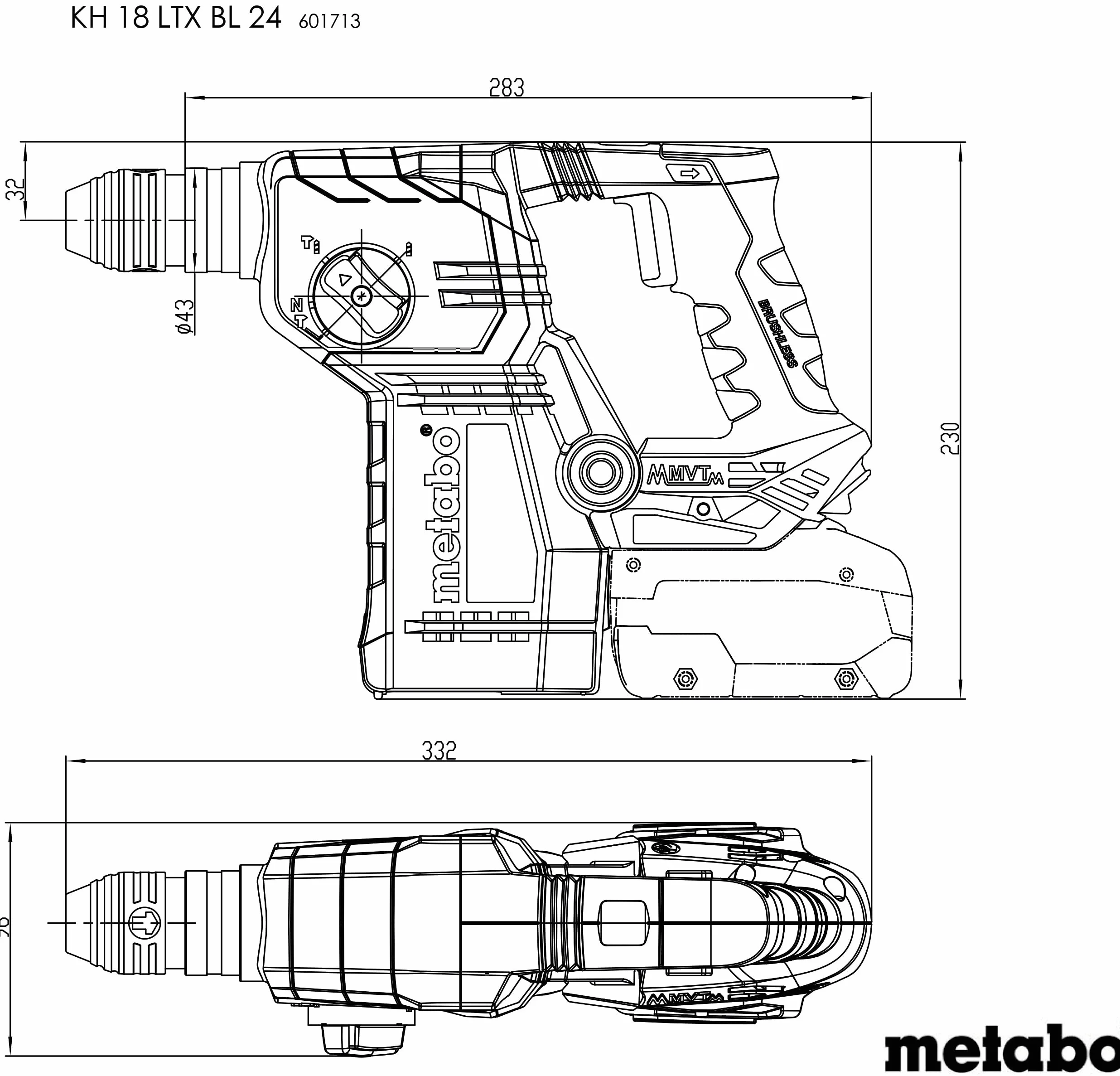 KH 18 LTX BL 24 (601713840) Martillo de batería