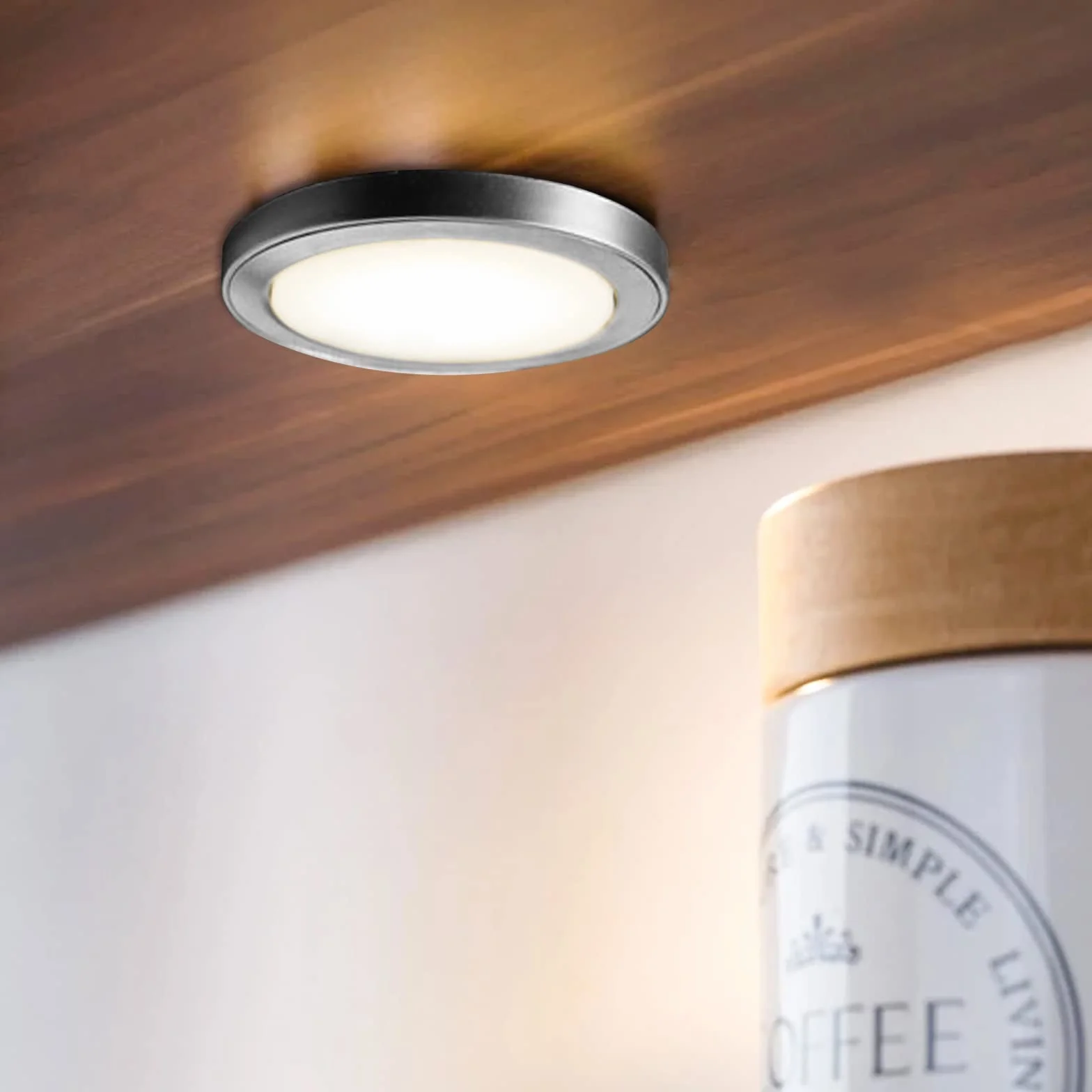 4. Lampa do szafy LED, oświetlenie LED do kuchni pod szafką, ciepła biel, oświetlenie punktowe LED do szafy kuchennej, szafy, na kemping, do przedpokoju, toalety, 250 lm, akcesoria w zestawie
