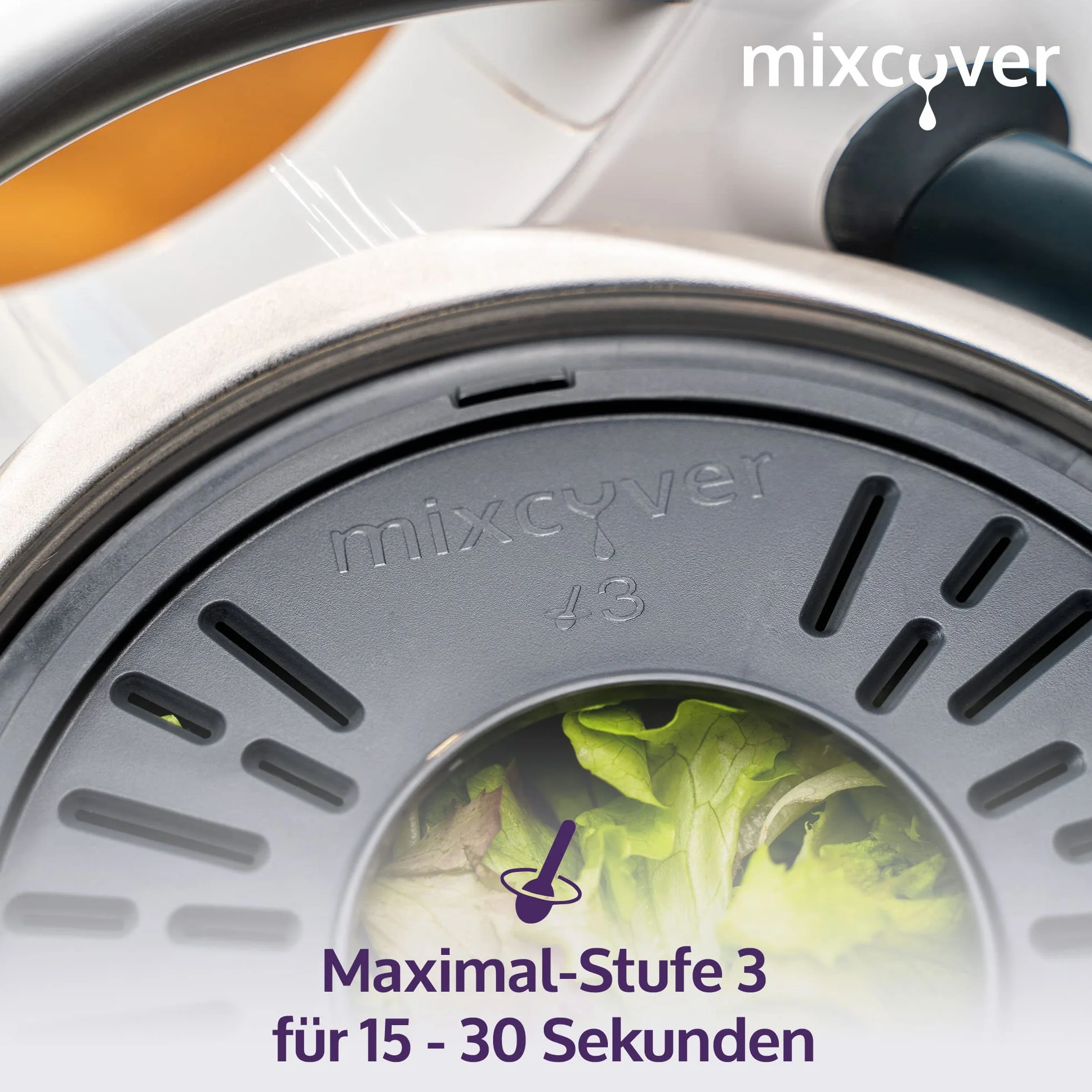 mixcover ulepszona wersja wirówki do sałat z e-bookiem z książeczką przepisów, kompatybilna z Thermomix TM7 TM6 TM5 – mycie i suszenie sałaty – suszarka do sałat - również do gotowania