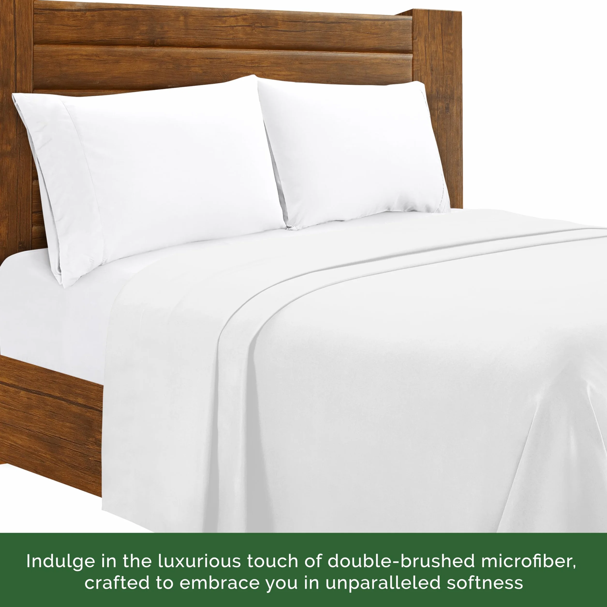Elegant Comfort Luksusowe prześcieradło bez zagnieceń, gęstości splotu 1500, jakość hotelowa, 1-częściowe prześcieradło, rozmiar Queen Size, białe