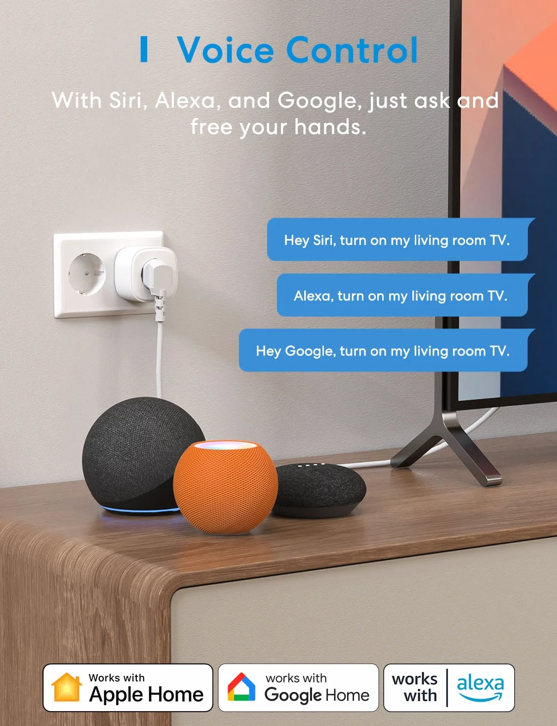 Inteligentna wtyczka WiFi 16A 3840W, kompatybilna z Apple HomeKit Siri, Alexa, Google Assistant i SmartThings, z pilotem Meross app, WiFi Smart Plug, Pakiet 4