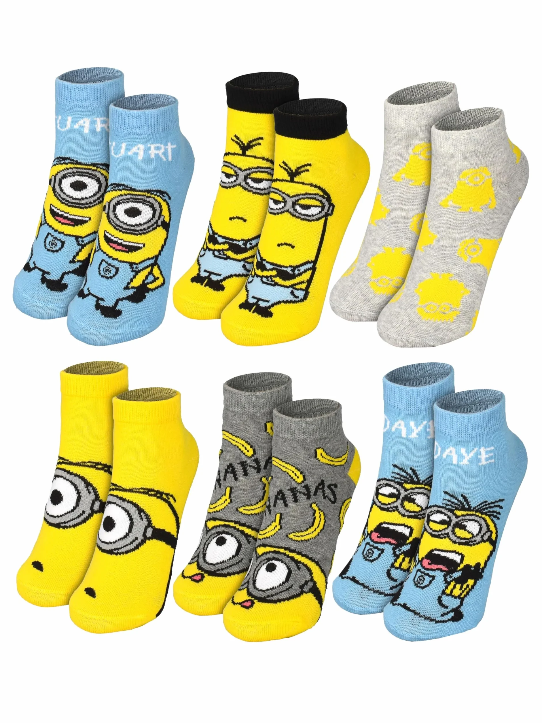 United Labels Kalendarz adwentowy Minions z 12 parami skarpet dla kobiet, rozmiar 35-41, kalendarz z trampkami i długimi skarpetami, prezent świąteczny