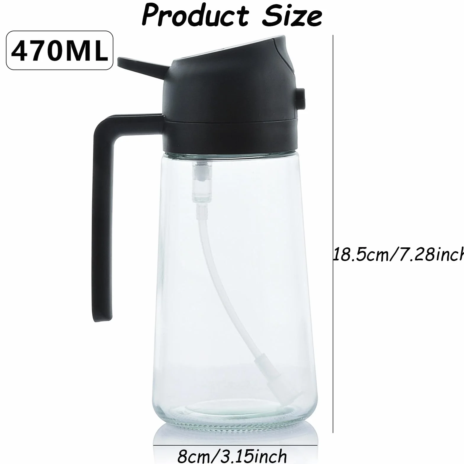 470 ml rozpylacz do oleju i dozownik 2 w 1, dozownik oliwy z oliwek do, kuchnia, frytkownica powietrza, sałatka, grill