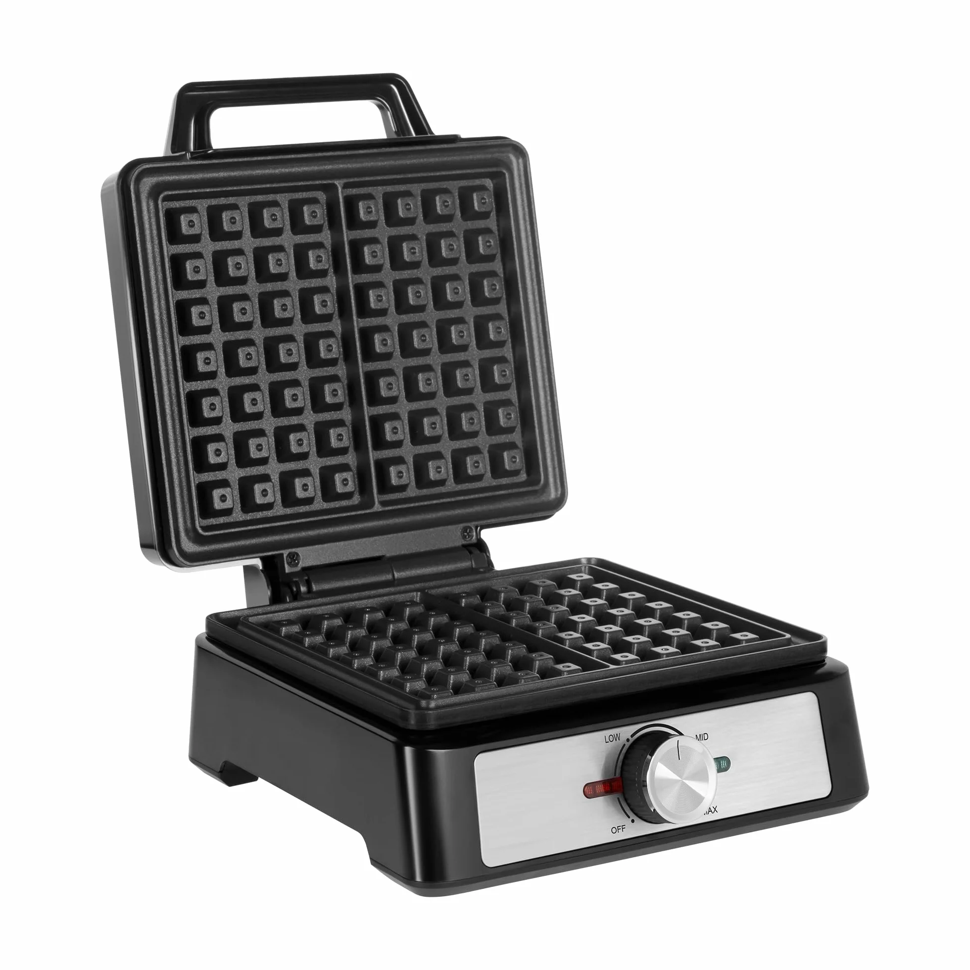 Teesa Gofrownica na 2 Gofry 1600W inox Regulacja Temperatury Pokrywa ze Stali Nierdzewnej Nieprzywierająca Powłoka Płytek TSA3237