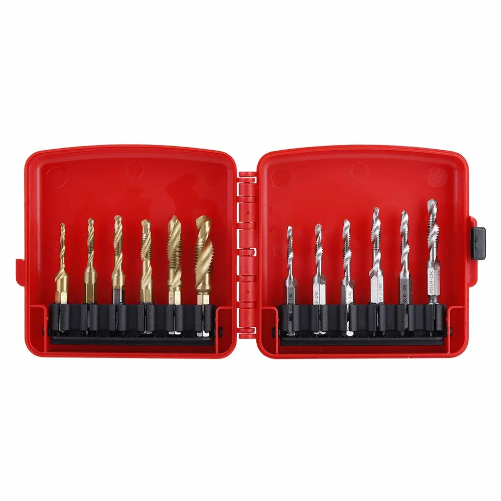 12 szt. M3 M10 Hex Nk Plated Hss S Gwint I Wiertła do Gwintowania Funkcja Encjalna Te Wiertła I Gwintowniki Hss Arm5 Zestaw wierteł do Gwintowników Zestaw wierteł do Gwintowników