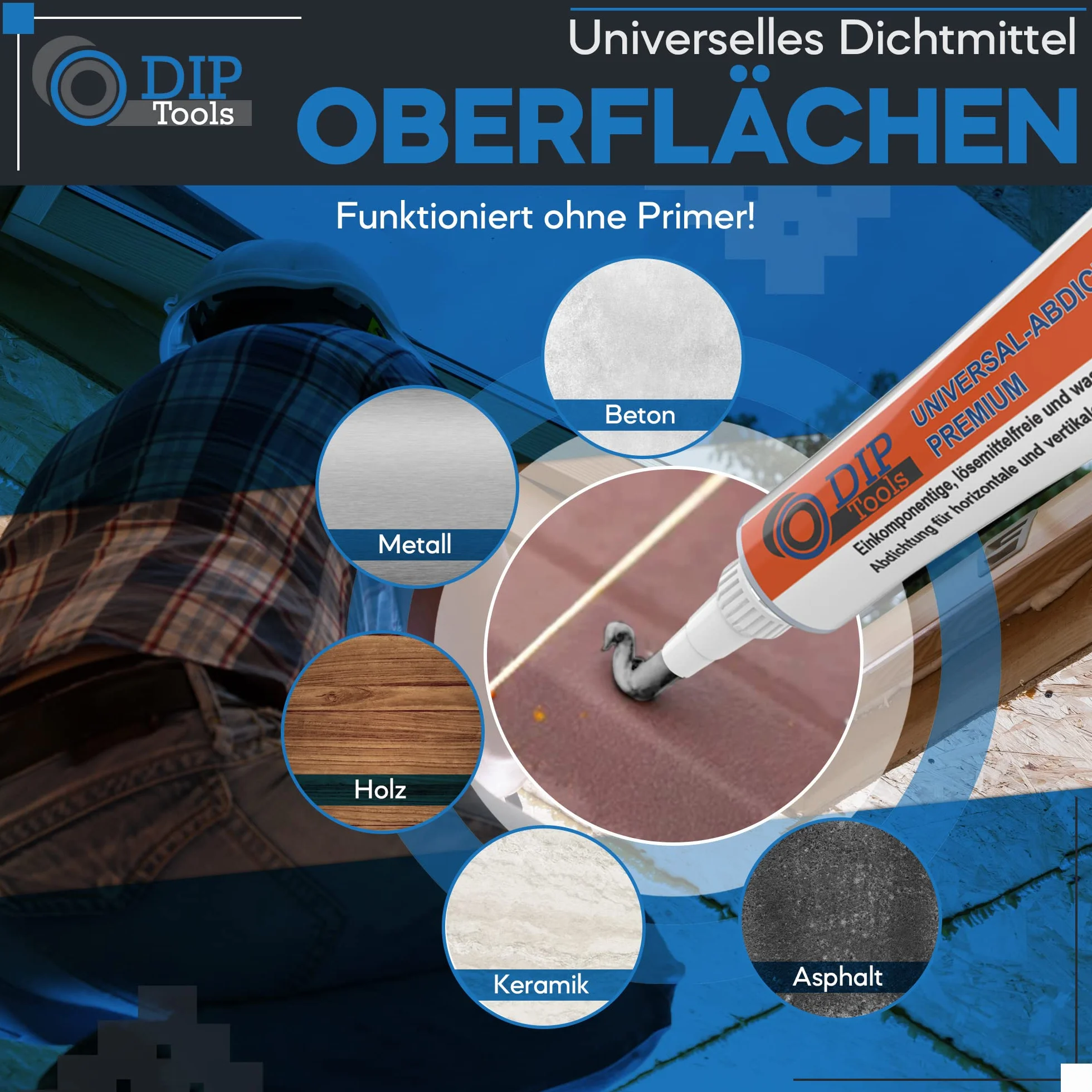 DIP-Tools wodoodporna uszczelka z płynnego tworzywa sztucznego, wodoszczelna uszczelka do rynny dachowej, na taras, do samochodów itd. 80 g
