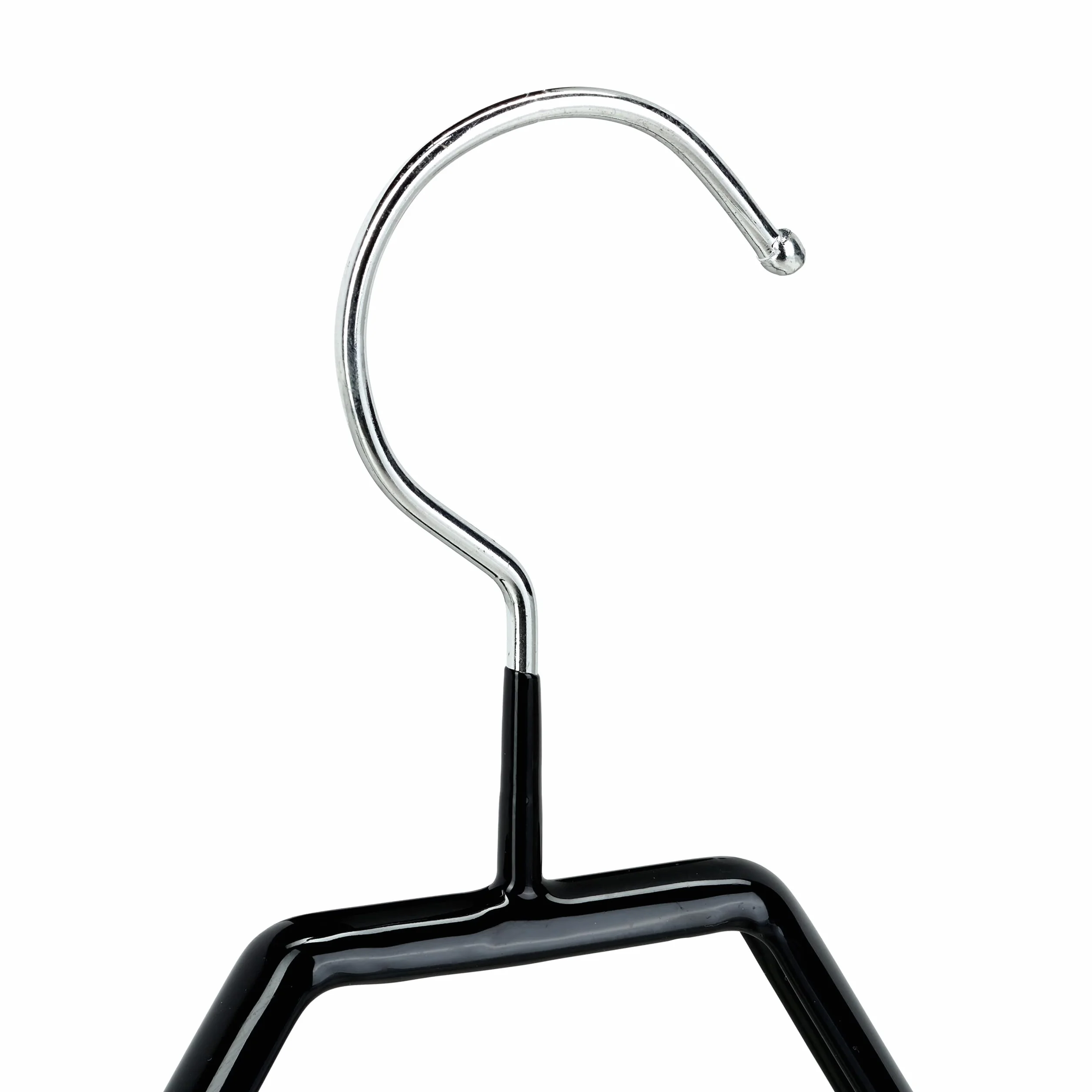 Relaxdays Wieszaki na klamerki, zestaw 10 sztuk, wieszaki na ubrania, gumowane z metalu, antypoślizgowe, nie zajmują dużo miejsca, 42 cm, czarne