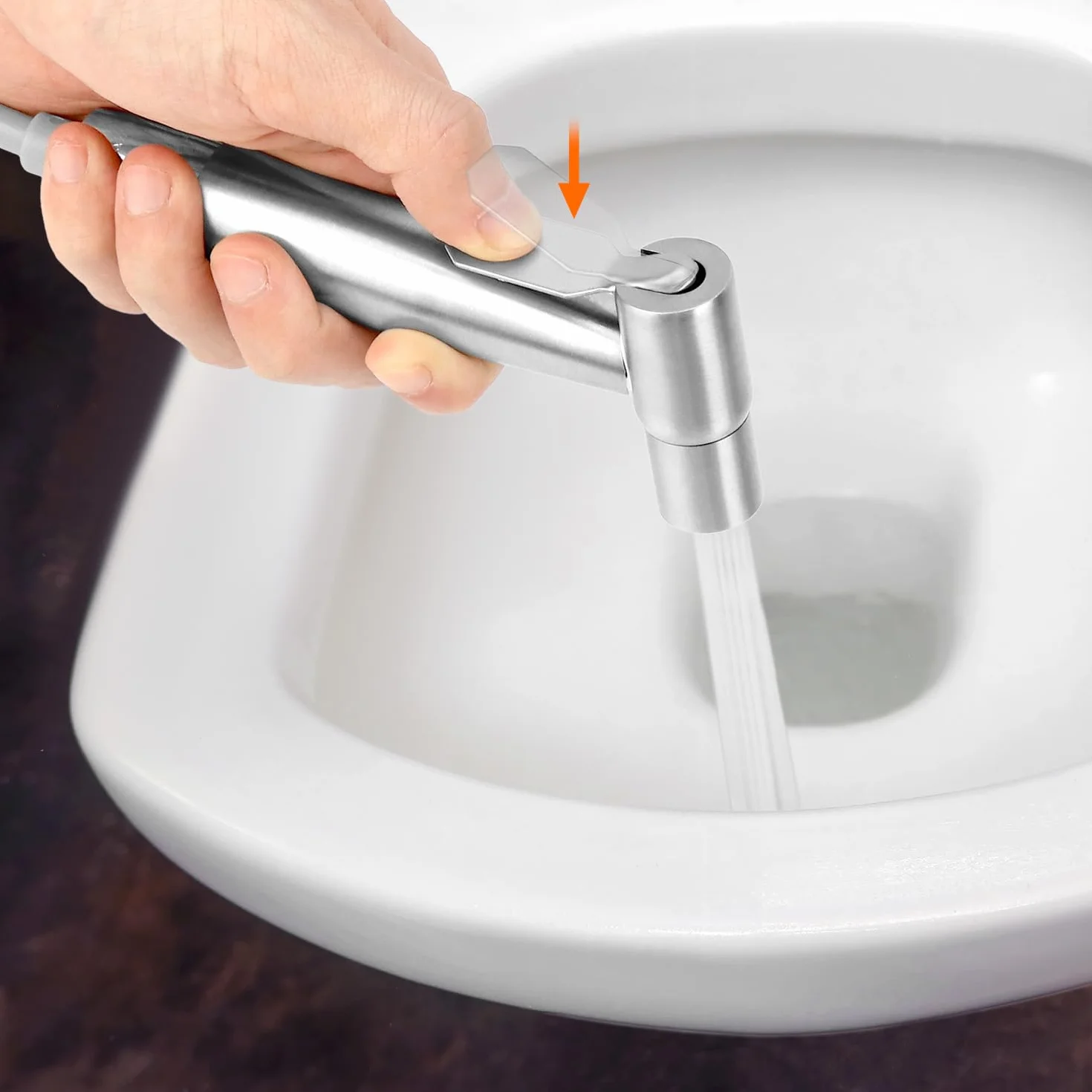 QWORK® Zestaw ręcznego opryskiwacza bidetu – spray ze stali nierdzewnej 304 i teleskopowy wąż 150 cm i hak do zbiornika na wodę – mocowanie bidetu toaletowego
