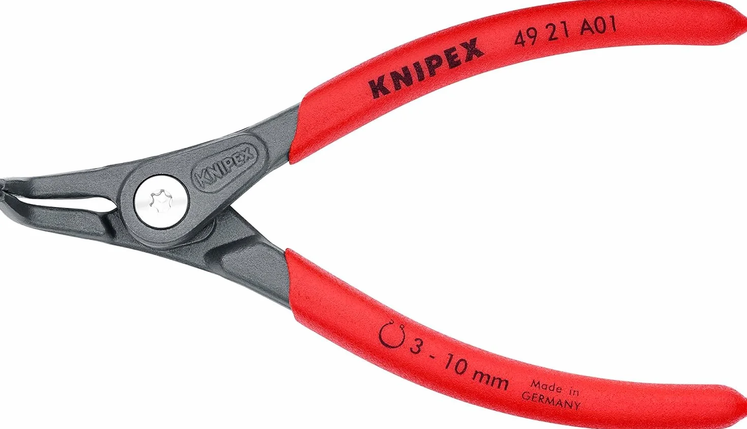 KNIPEX Precyzyjne szczypce do pierścieni osadczych do montażu pierścieni zewnętrznych na wałach fosforanowana, szara pokryte, 49 21 A01