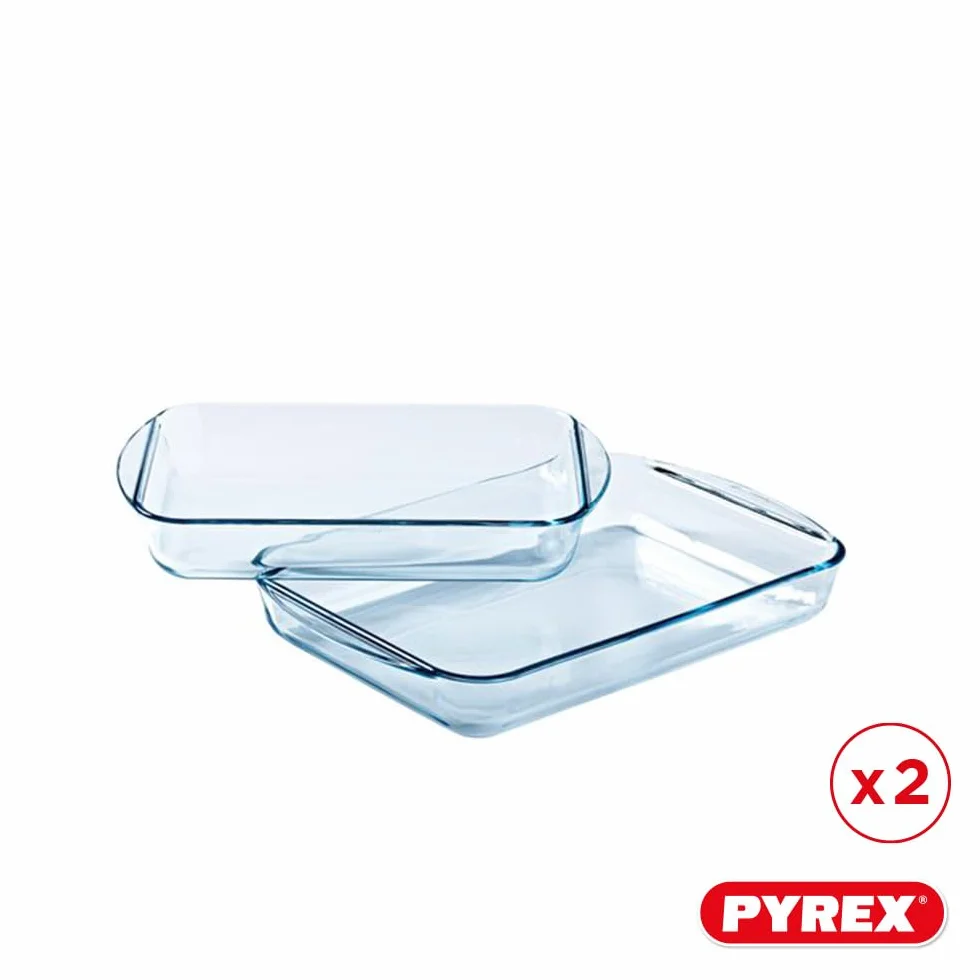 Pyrex® Essentials prostokątne szklane naczynia lasagne (35 x 23 cm, 40 x 27 cm)