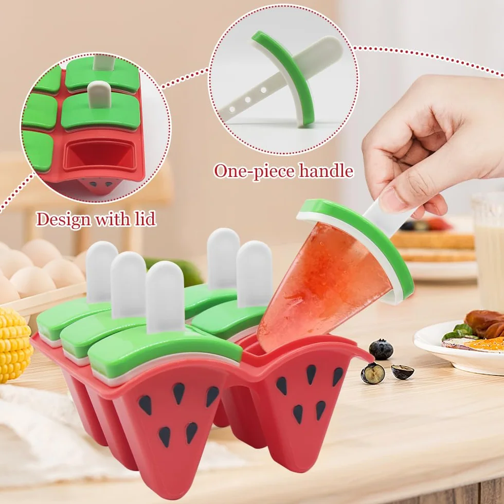 Forma do lodów, foremki do lodów wielokrotnego użytku, silikonowe foremki do popsicle, 6 sztuk, do lodów domowych, sorbet, jogurtu, soku