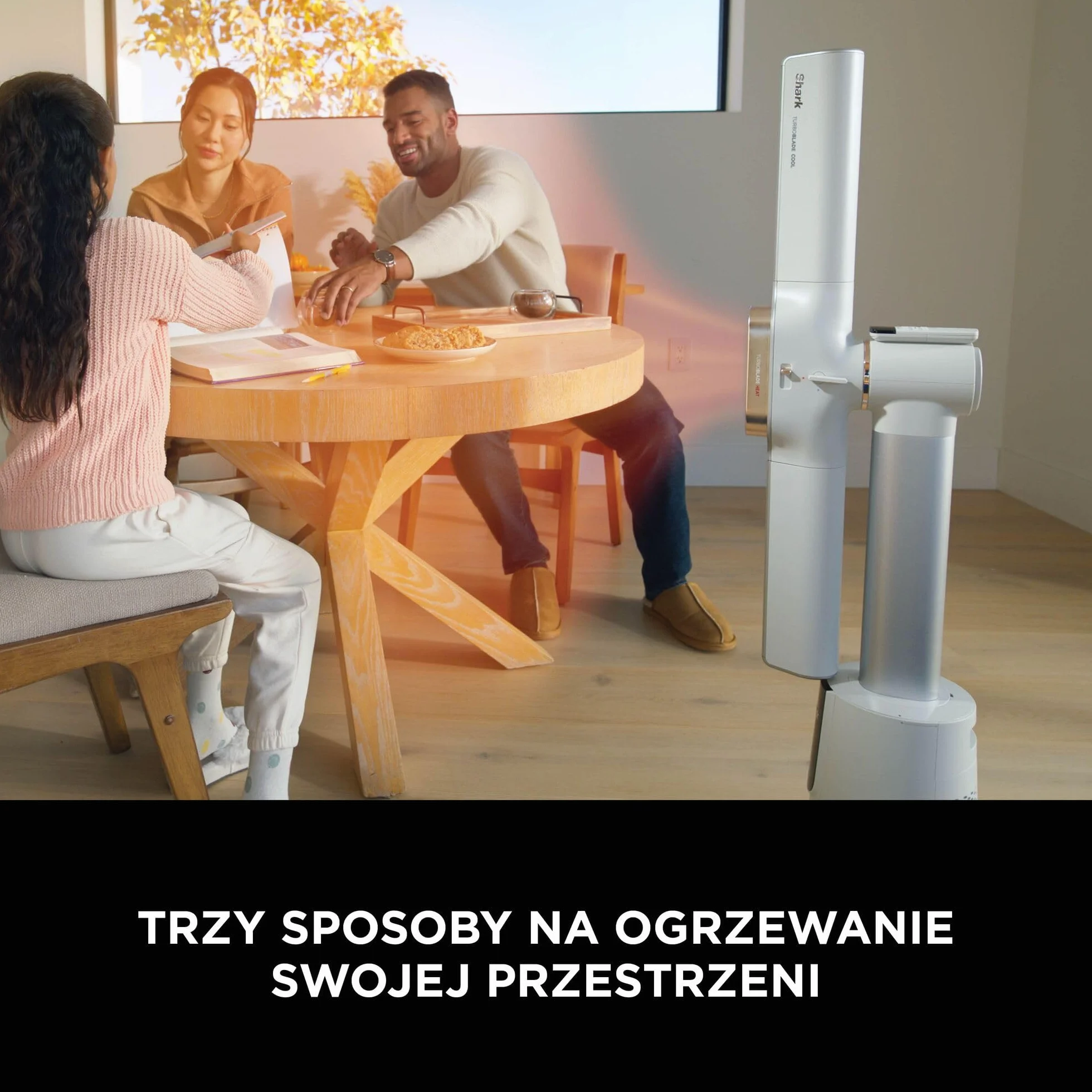 Shark TurboBlade Cool + termowentylator, podwójny wentylator i nagrzewnica, z pilotem zdalnego sterowania, perłowy, TH200EUWH