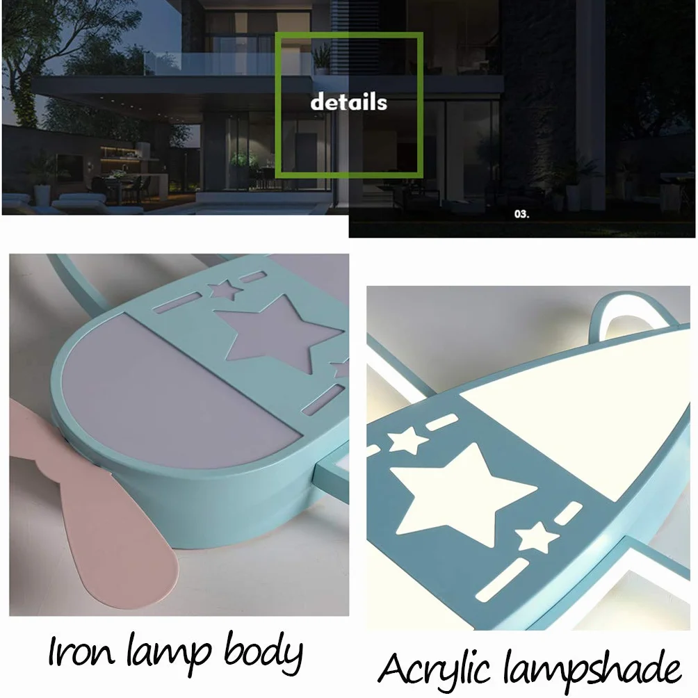 Lampa sufitowa LED, dla chłopców, dziewczynek, dzieci, kreatywna, motywy z kreskówki, ochrona oczu, do sypialni, pokoju dziecięcego, salonu, ściemniana, dekoracja, z pilotem