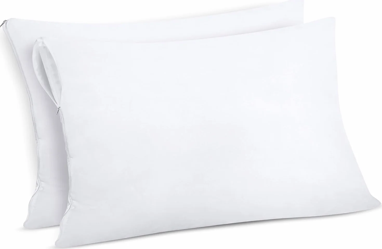 Utopia Bedding Wodoodporna poszewka na poduszkę z zamkiem błyskawicznym, ochraniacz na poduszkę, poszewka z certyfikatem Oeko-TEX (biały, 80 x 80 | 2 szt)