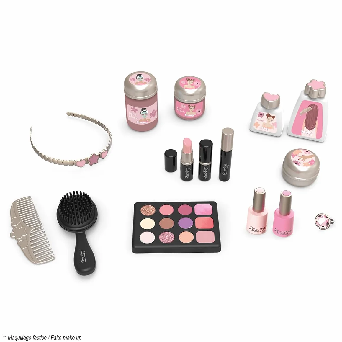 Smoby - My Beauty Dressing Table - Fryzjerstwo, Salon kosmetyczny, Zestaw do makijażu - Lustro, Przechowywanie - 15 akcesoriów - Materiał z recyklingu - Od 3 lat - Wyprodukowano we Francji