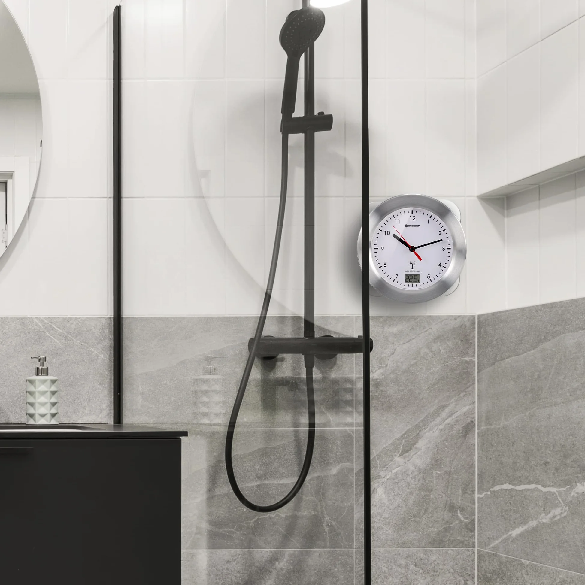 Bresser Mytime Bath Bad Zegarek, Szary/Bordowy, 17 cm
