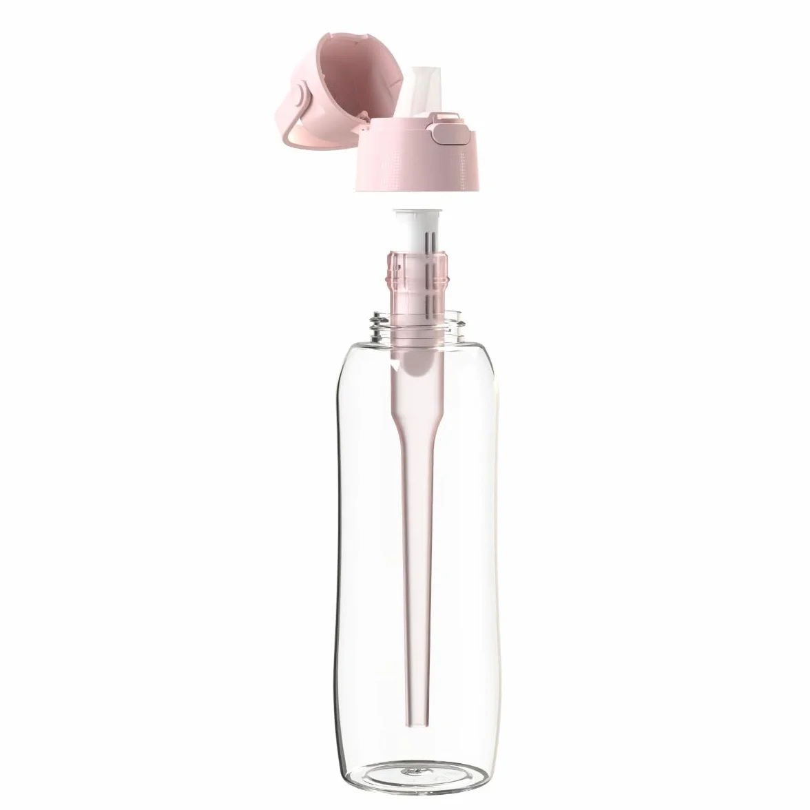 DAFI Butelka filtrująca Solid 1 l Baby Pink z 4 filtrami węglowymi, Tritan, Bez BPA