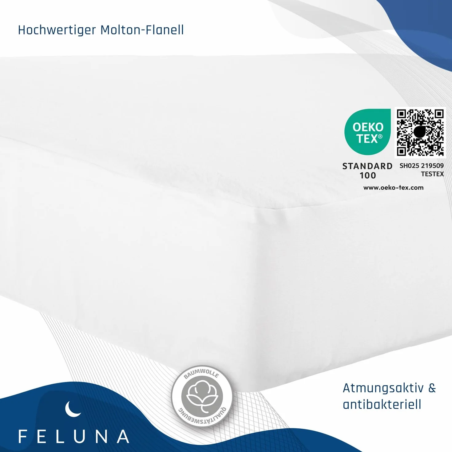 Feluna® wodoodporny ochraniacz na materac Premium podkładka pod łóżko Molton; Wkład do łóżka Four Seasons wykonany z flanelowych ochraniaczy na materac (90x190cm)
