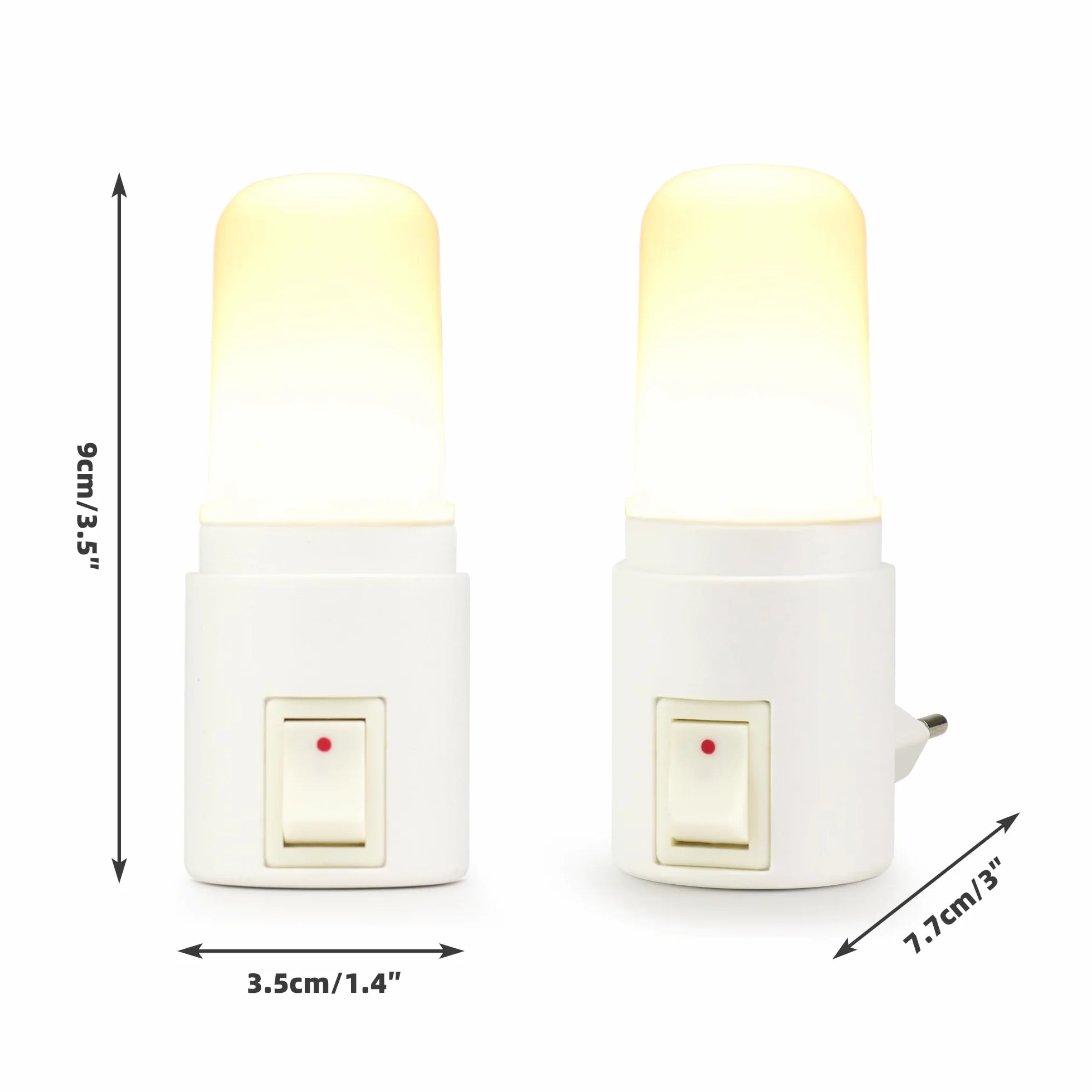 Lampka nocna do gniazdka cylindryczna 1 szt., 1W 3000K ciepłe światło, bezpieczna dla osób starszych
