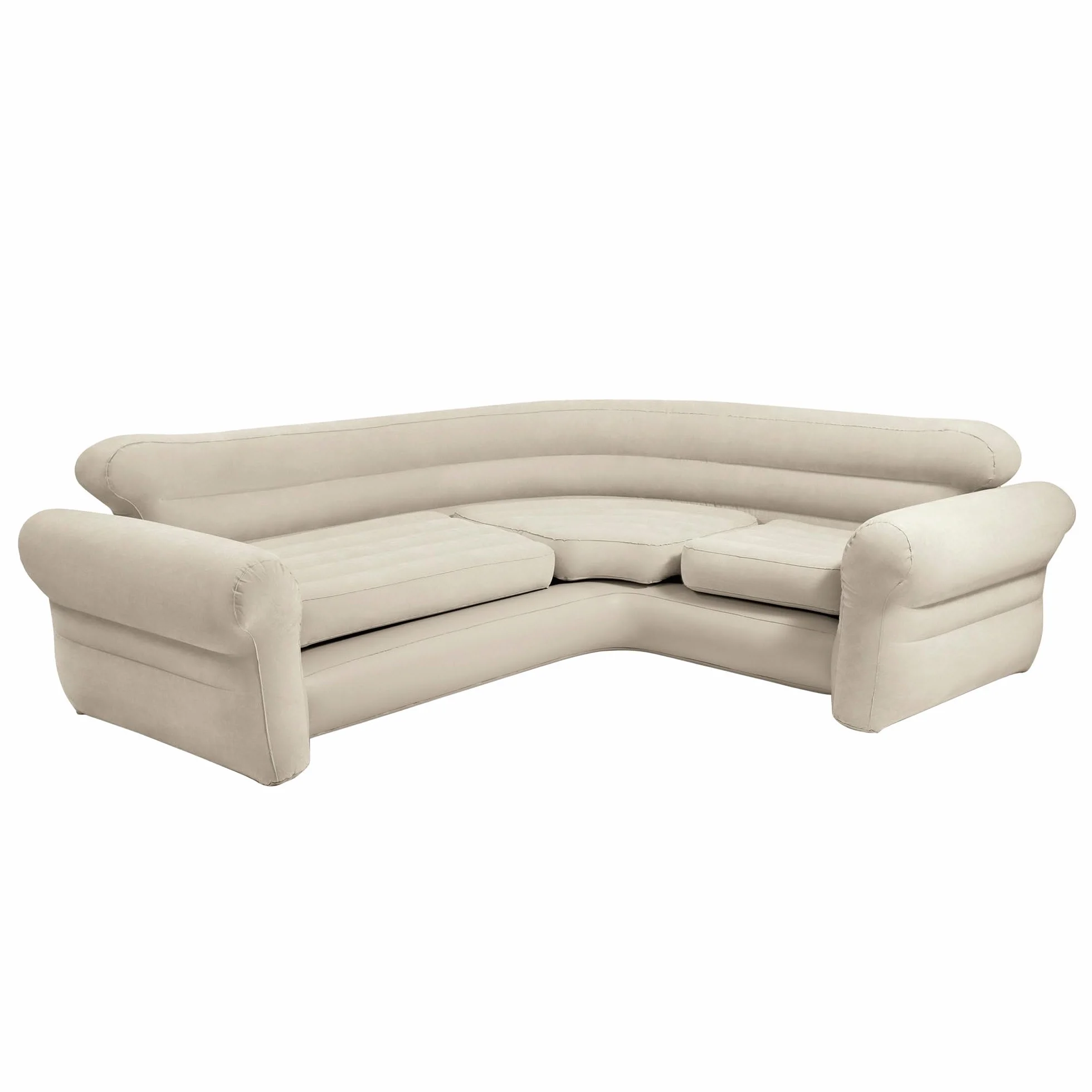 Intex Sofa Narożna, Winyl, Beżowy, 2.03 x 2.57 x 0.76 m