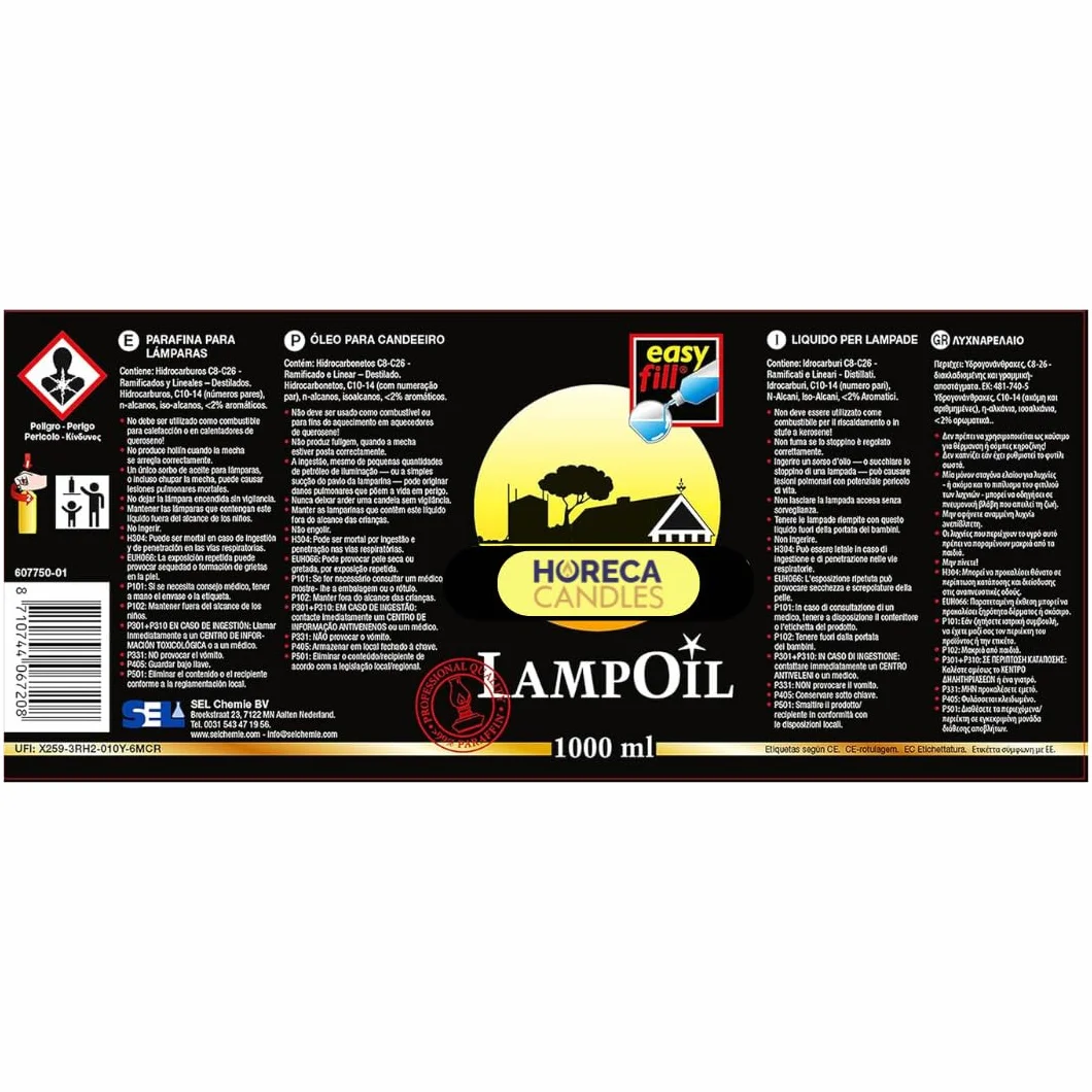 Horeca Candles - Olej do Lamp Olejowych – 2x1L, Czysta Parafina, Idealne do Lamp Naftowych, Pochodni Ogrodowych, Świec Olejowych, Pochodni Ogrodowych, Oleju do Lamp, Użytek Wewnętrzny i Zewnętrzny