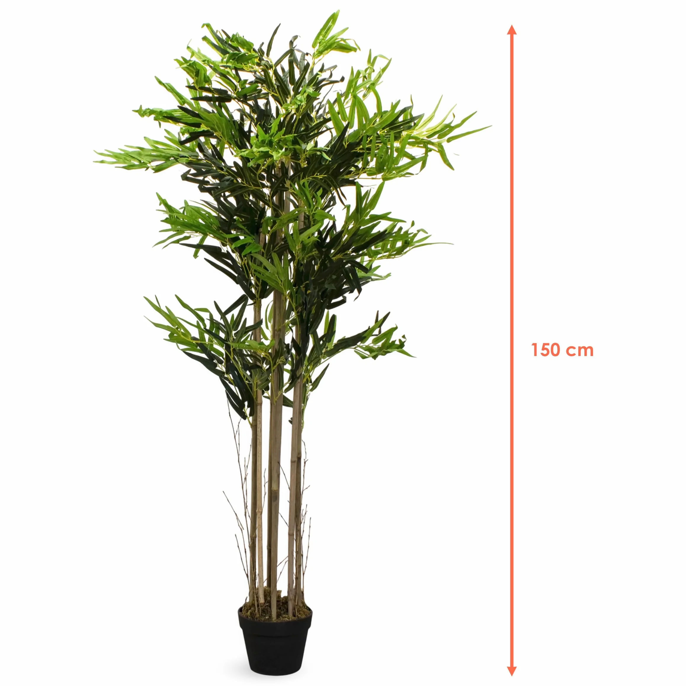 Sztuczna roślina Big Bambus w doniczce - 150 cm - dekoracyjna roślina pokojowa, sztuczne drzewo