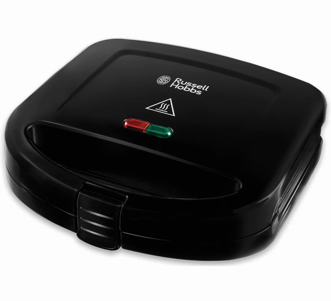 Russell Hobbs opiekacz do kanapek, nieprzywierająca powłoka, możliwość wyjęcia płytek, 2 kanapki, przechowywanie w pozycji pionowej, 700W, czarny, Sandwich Maker Classics 24520-56