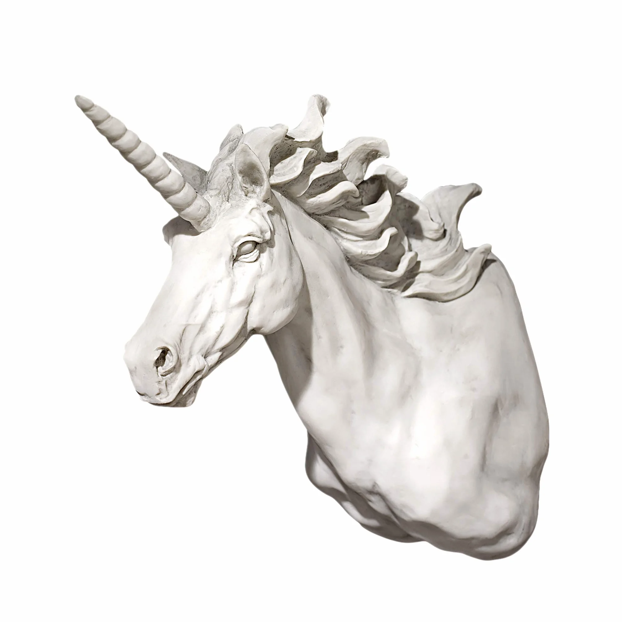 Design Toscano Alicorn jednorożec koń trofeum rzeźba ścienna, żywica poliestrowa, antyczny kamień, 33 cm