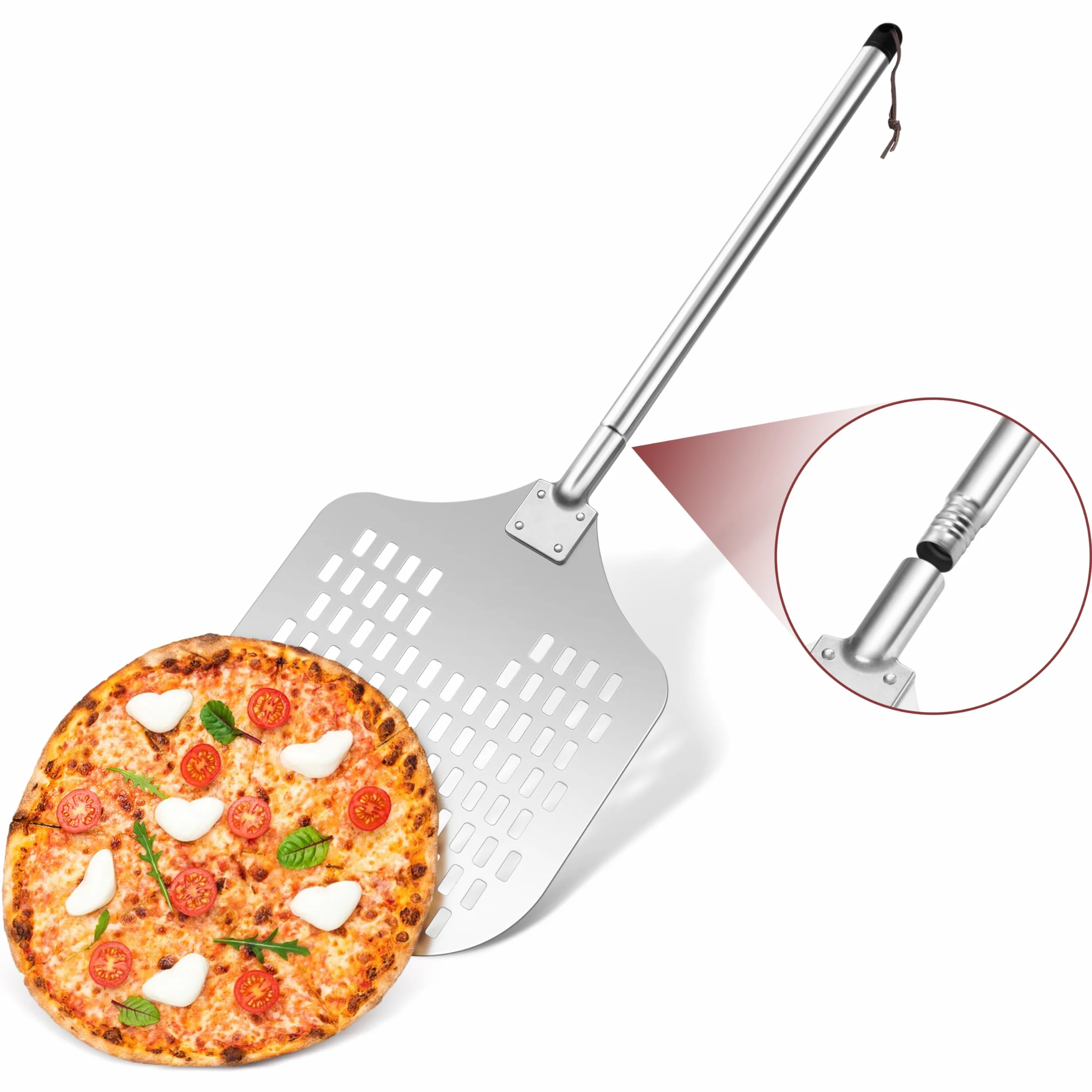Onader Perforowana łopatka do pizzy z metalowym uchwytem (1, 30,5 x 42,3 x 83 cm)