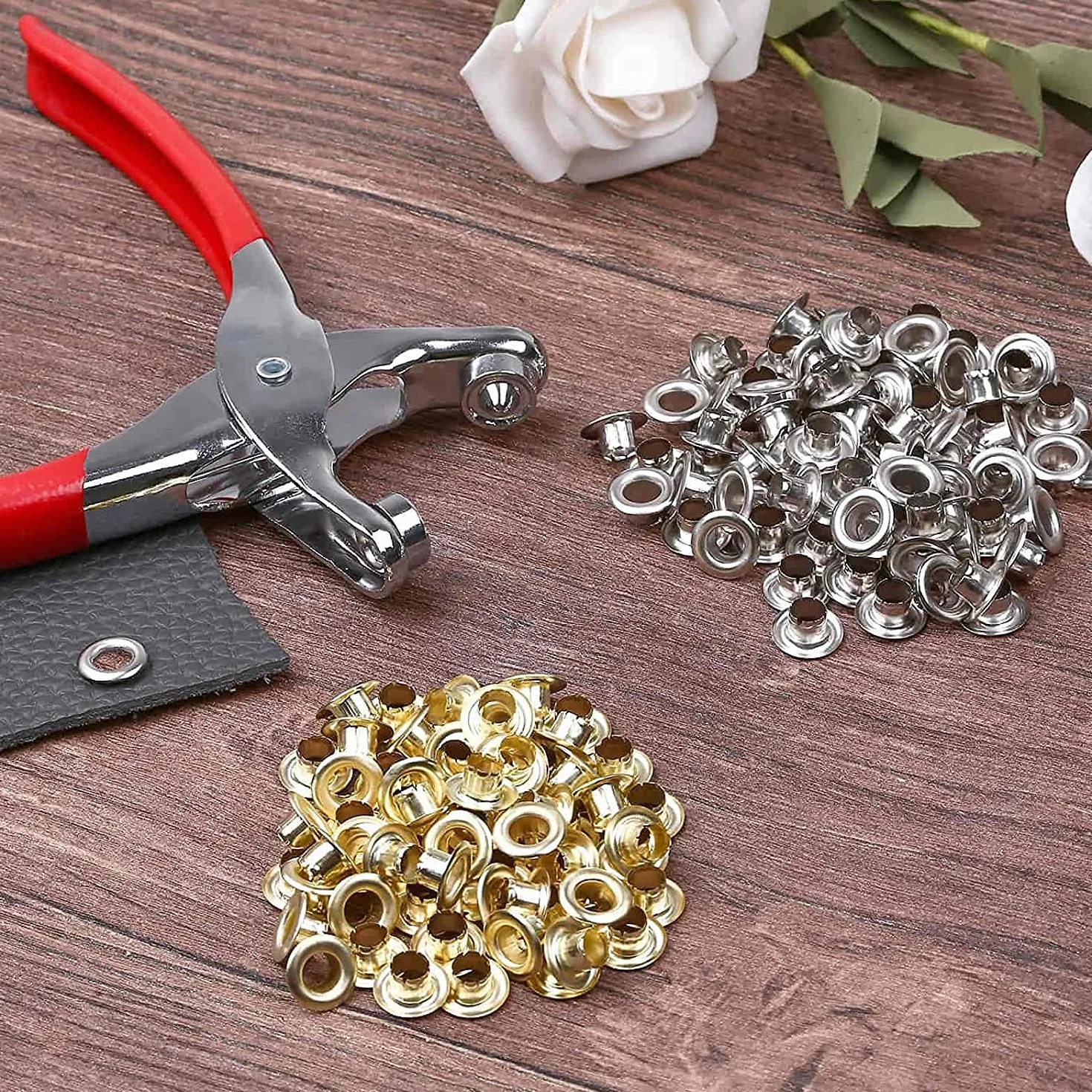 LURICO Zestaw narzędzi oczka, 400 sztuk 6.2 inch szczypce do uszczelniania, Grommet zestaw oczka na plandeki, narzędzie Grommet na ścięgno tkaniny torby buty odzież kapelusz