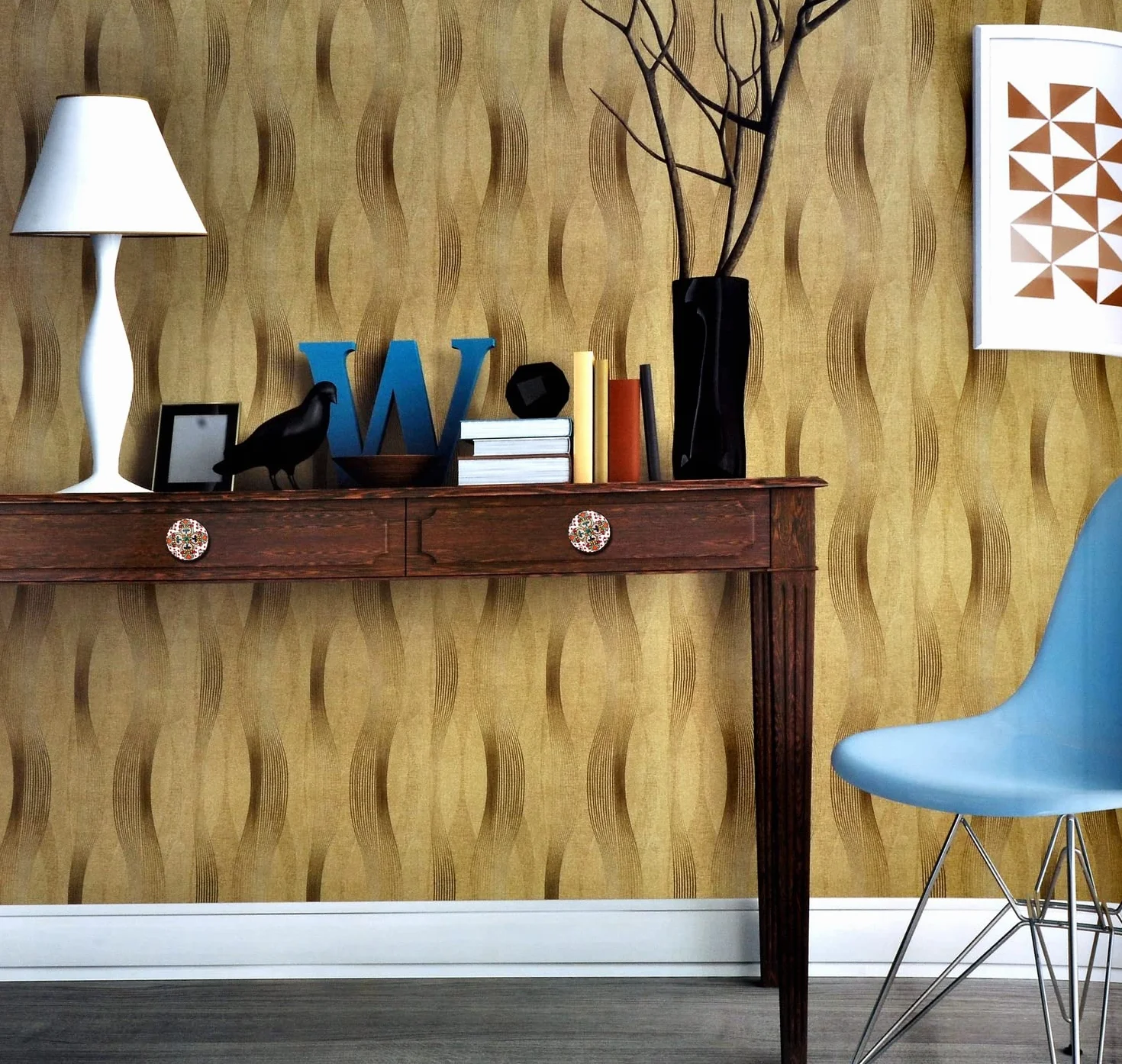 Xfer 002 ceramiczne guziki, styl vintage, wzór kwiatowy, 20 sztuk