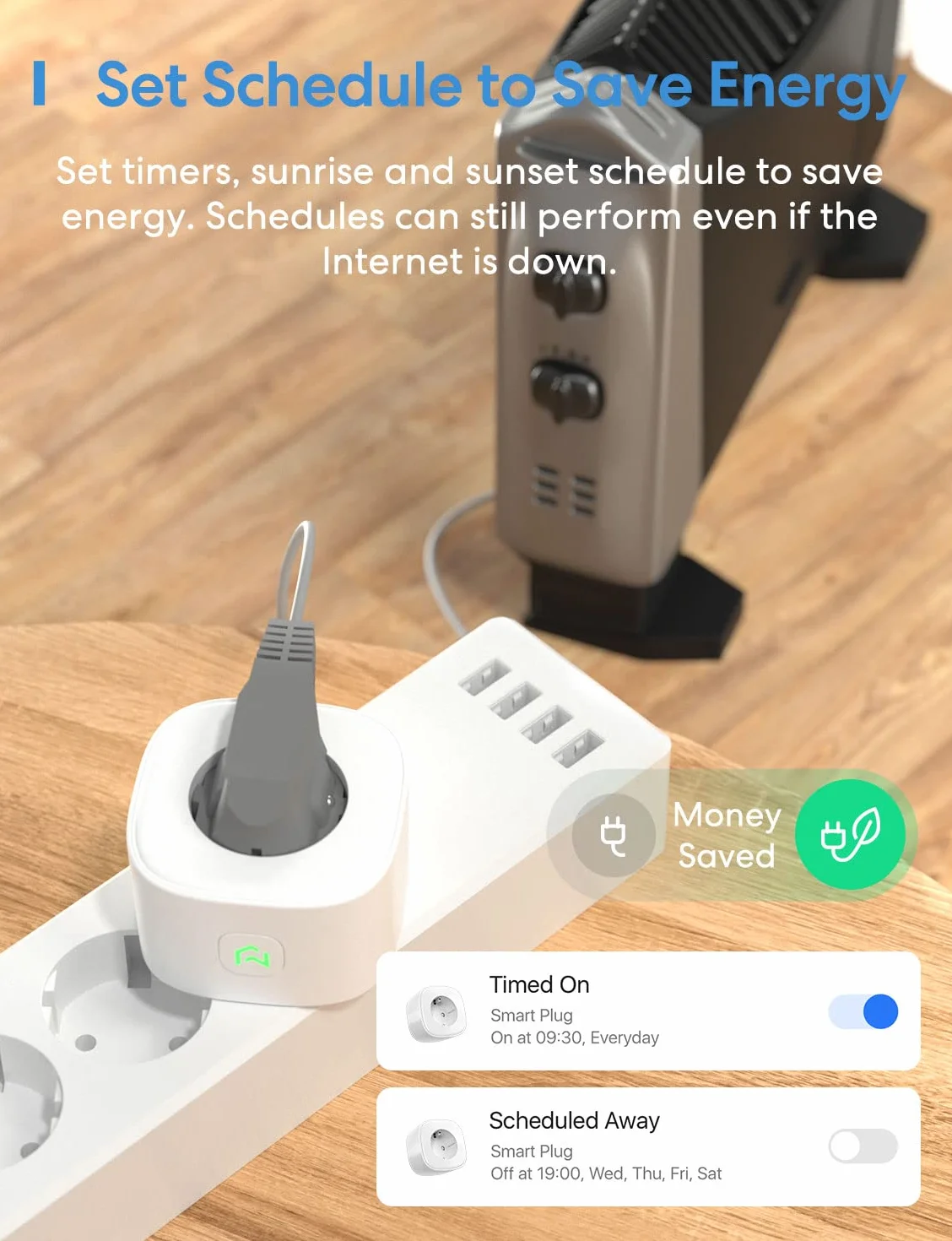 Inteligentna wtyczka WiFi 16A 3840W, kompatybilna z Apple HomeKit Siri, Alexa, Google Assistant i SmartThings, z pilotem Meross app, WiFi Smart Plug, Pakiet 4