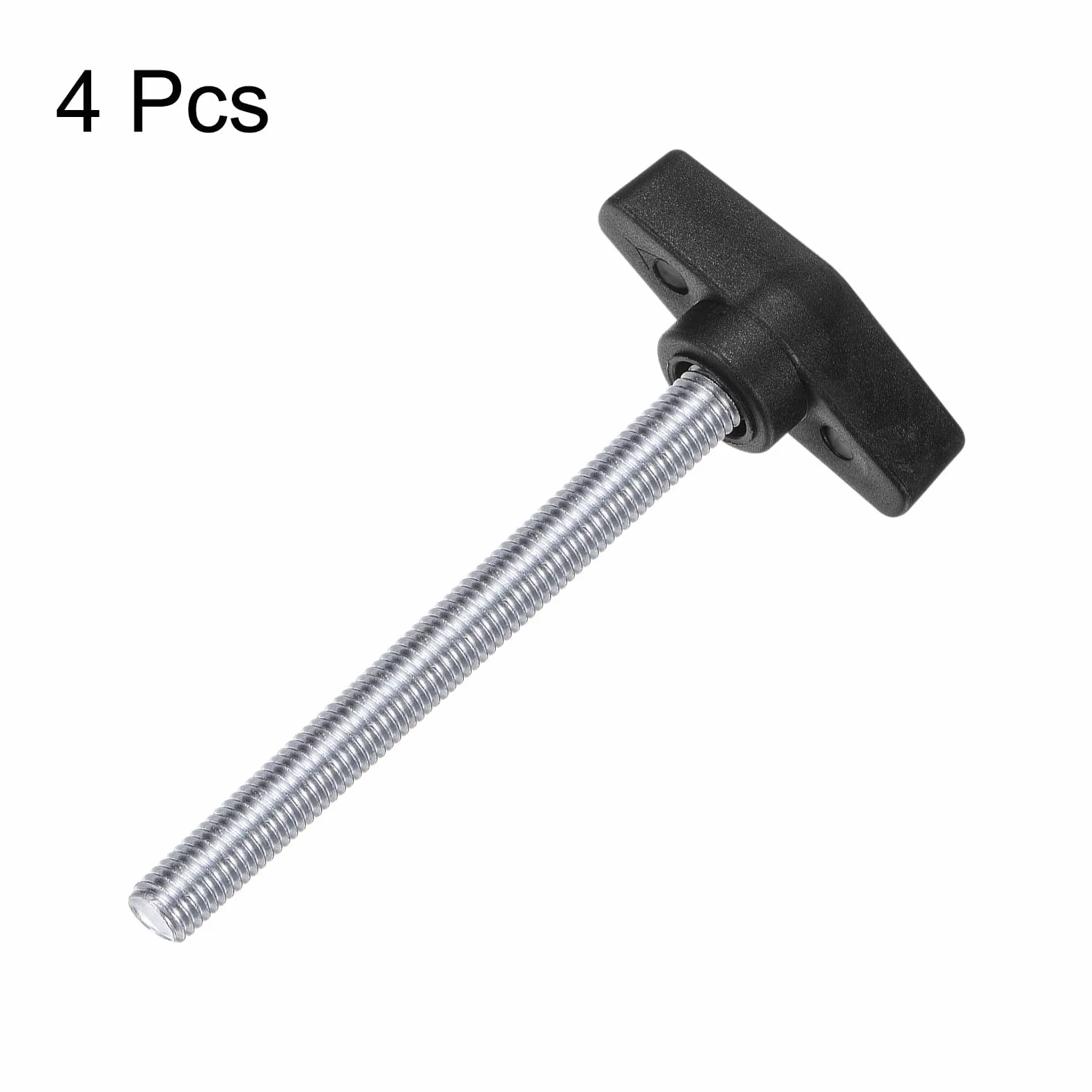 QUARKZMAN 4 sztuki śrub radełkowanych z gałkami motylkowymi T M10 x 80 mm tworzywo sztuczne łeb T stal węglowa 55 mm śruba gwintowana śruba zaciskowa śruba skrzydełkowa uchwyty uchwyt zacisk do