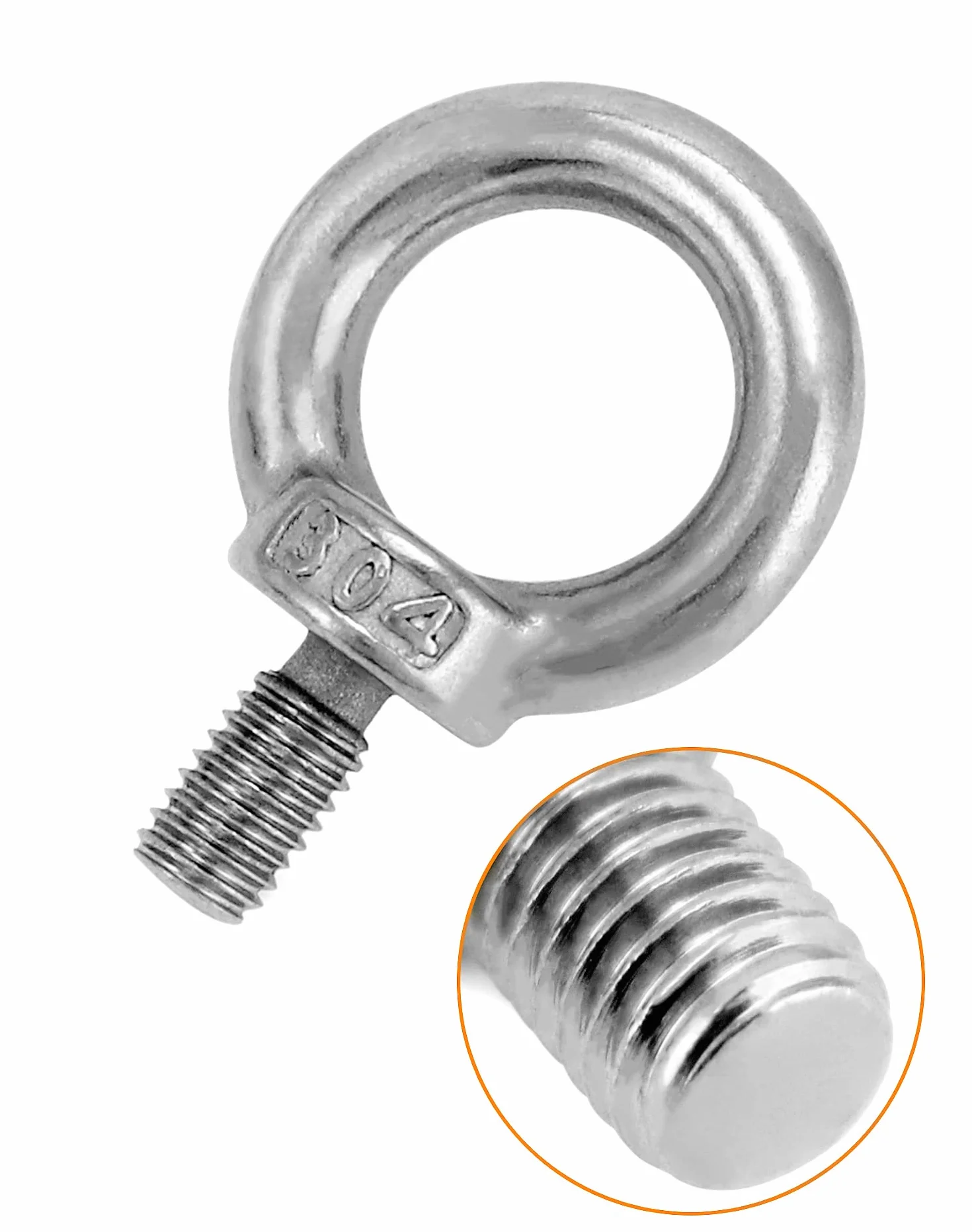 QWORK® 20 szt. Śruba oczkowa M8-120KG-304 śruby oczkowe ze stali nierdzewnej do rolki mocowania i zawieszania