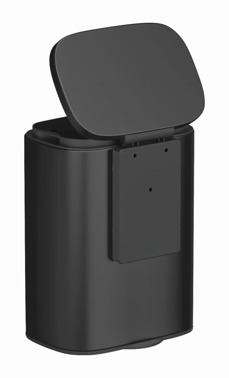 WENKO ścienny kosz na kosmetyki 5 l, kosz na śmieci z pokrywką Easy-Close, wiadro łazienkowe stal lakierowana czarny matowy 21,5x29,5x19 cm