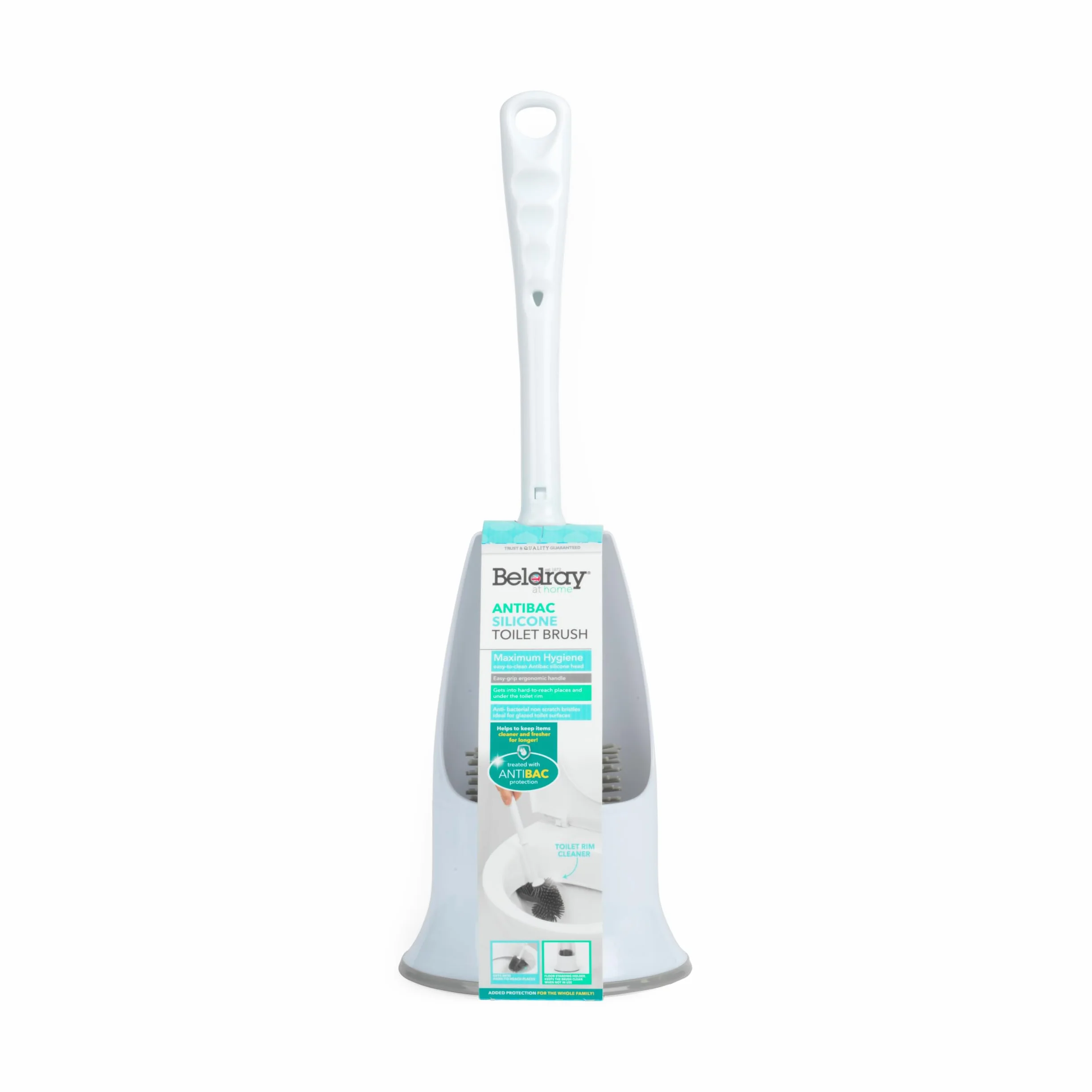 Beldray® LA084538UFEU7 Antibac Silicone Toilet Brush, Treated with Antibacterial Protection