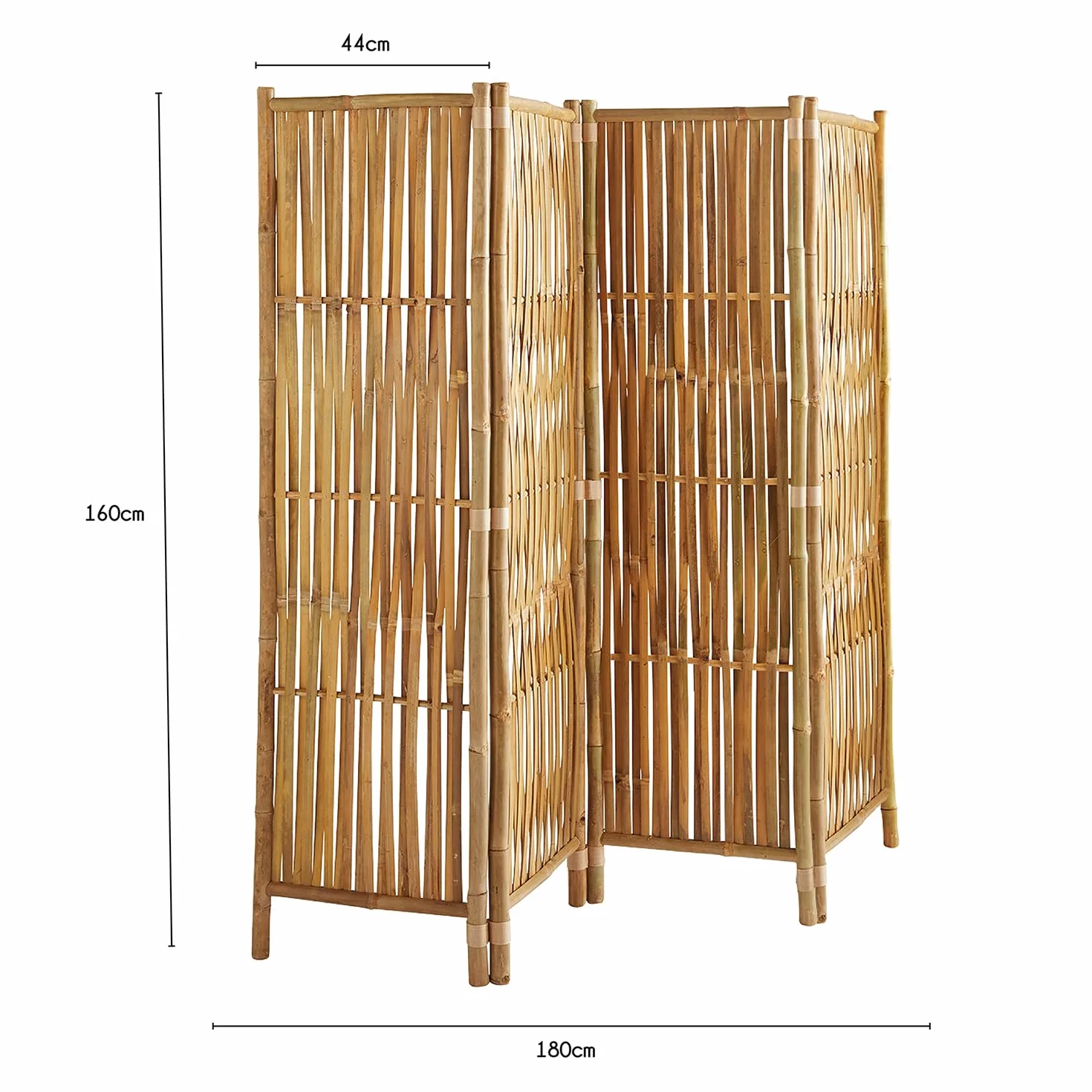 Parawan bambusowy - naturalny - 180x160 cm (4 panele)