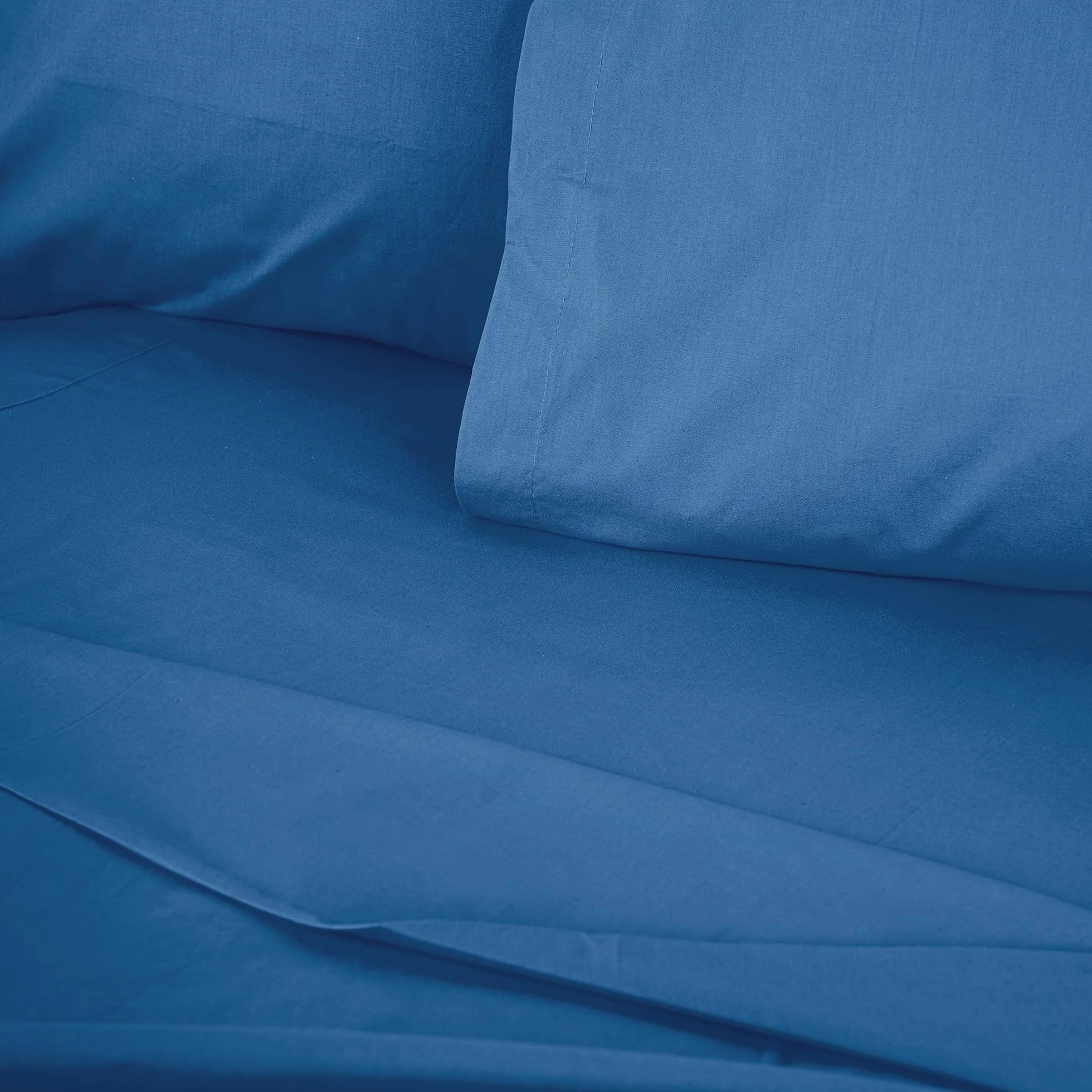 Premium Ranforce pojedyncza kołdra XXL (155 x 220 cm), 100% bawełna, niebieska, zapięcie na guziki, 155 nici, można prać w pralce w temperaturze 30°C, miękka i trwała