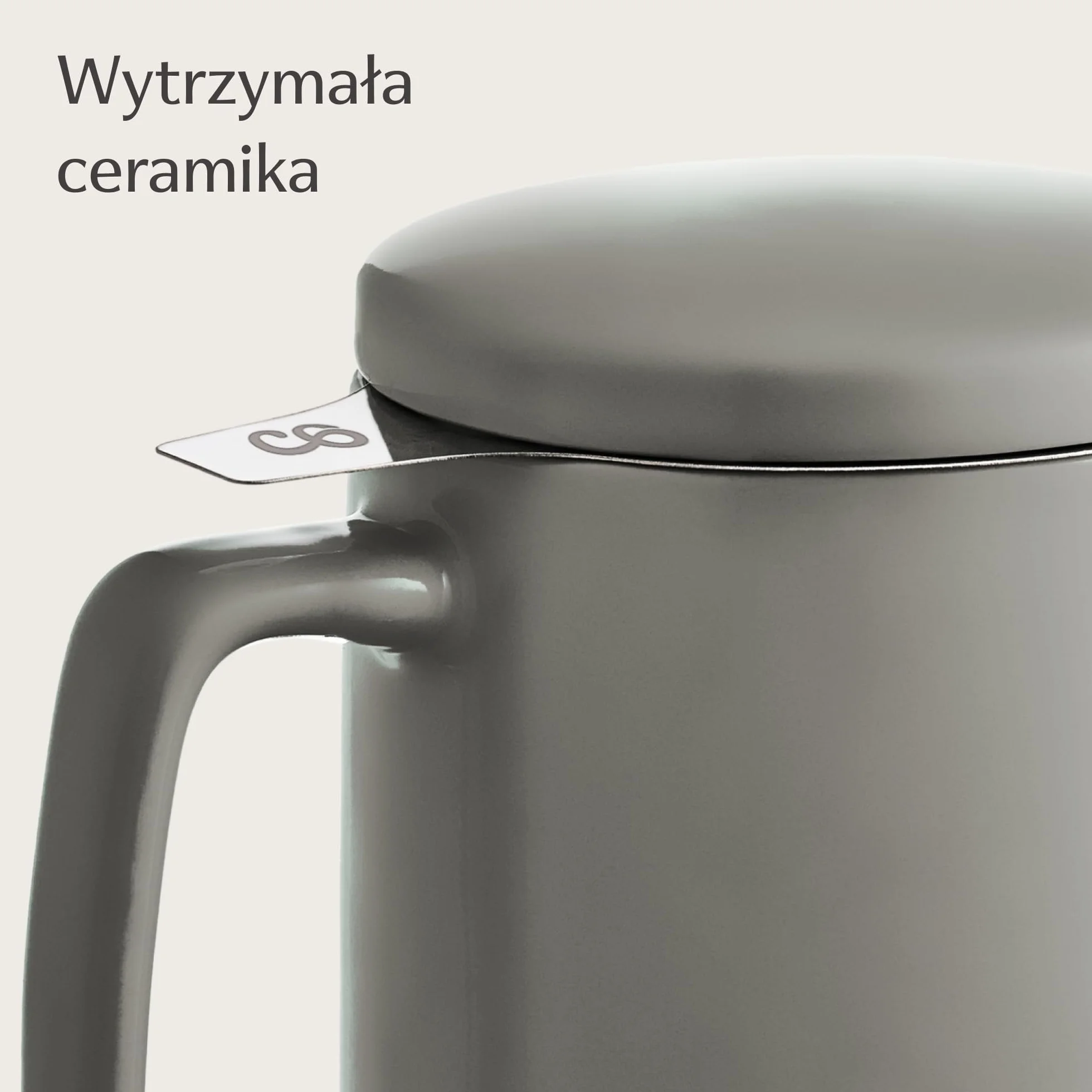 Cosumy Filiżanka z sitkiem i pokrywką - Ceramiczna - Długo utrzymuje ciepło - Duża 500 ml XXL - Można myć w zmywarce (Antracytowa)