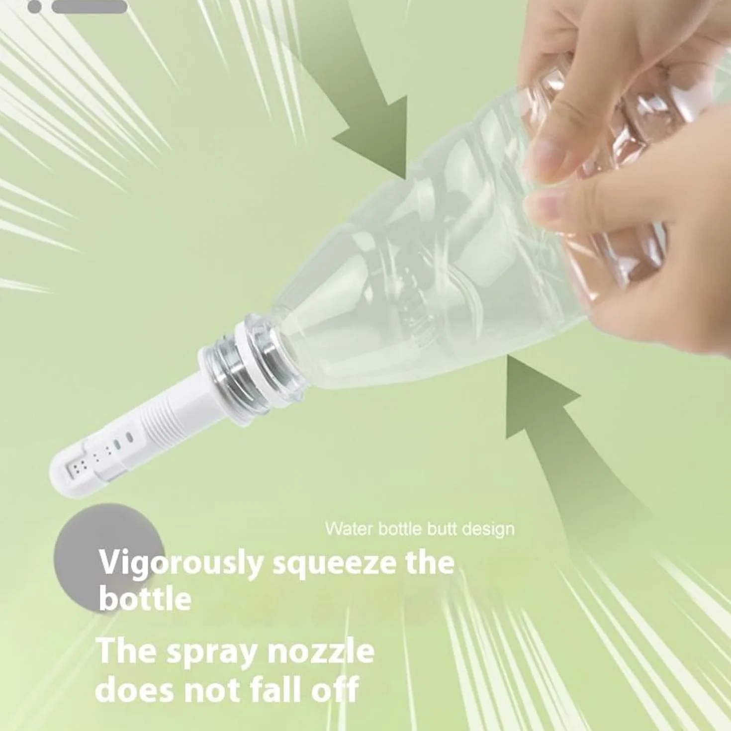 Przenośny opryskiwacz bidetowy - ręczny, mocny spray, pasuje do butelek na wodę 21-25 mm - idealny dla kobiet i dzieci - materiał ABS - kompaktowy i lekki (500 g)