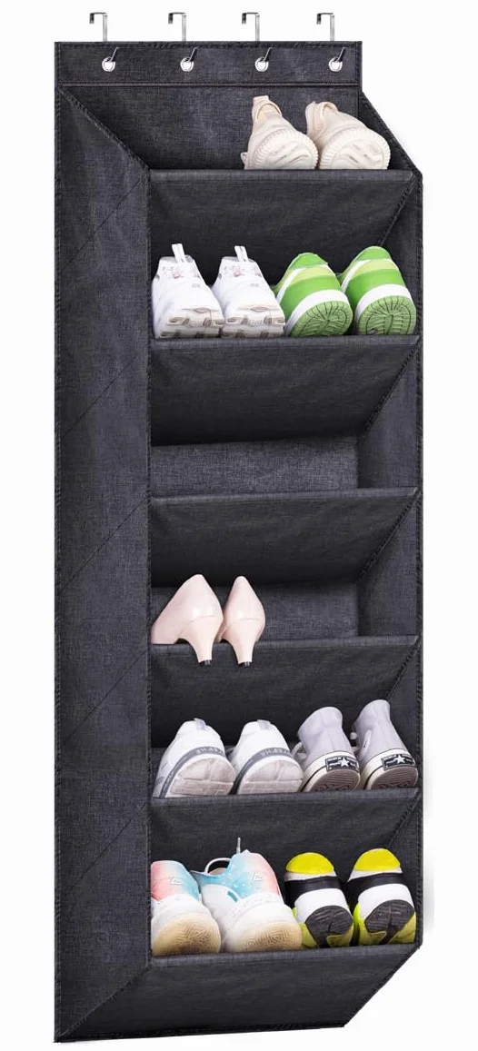 SLEEPING LAMB Stojak na buty wiszący organizer z dużą kieszenią czarny