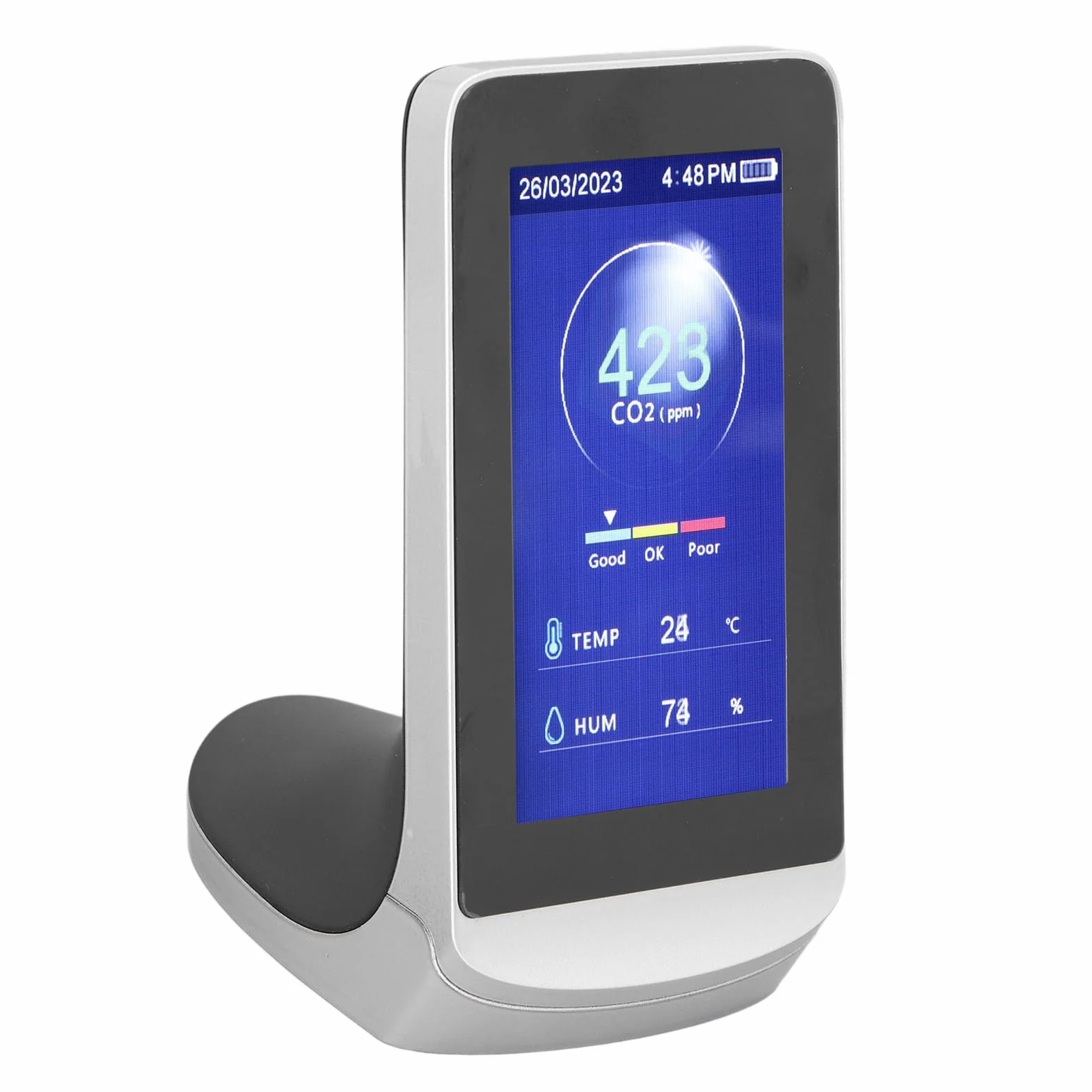 Luocute Monitor Jakości Powieietrza CO2 DETEKTOR DWUTLENKU WęGLA MIERNIK CO2 DETEKTOR TEMTETatury WilgotnoSci Tester Powieietrza Monitor Tester Wilgotności I Temperatury Powietraza