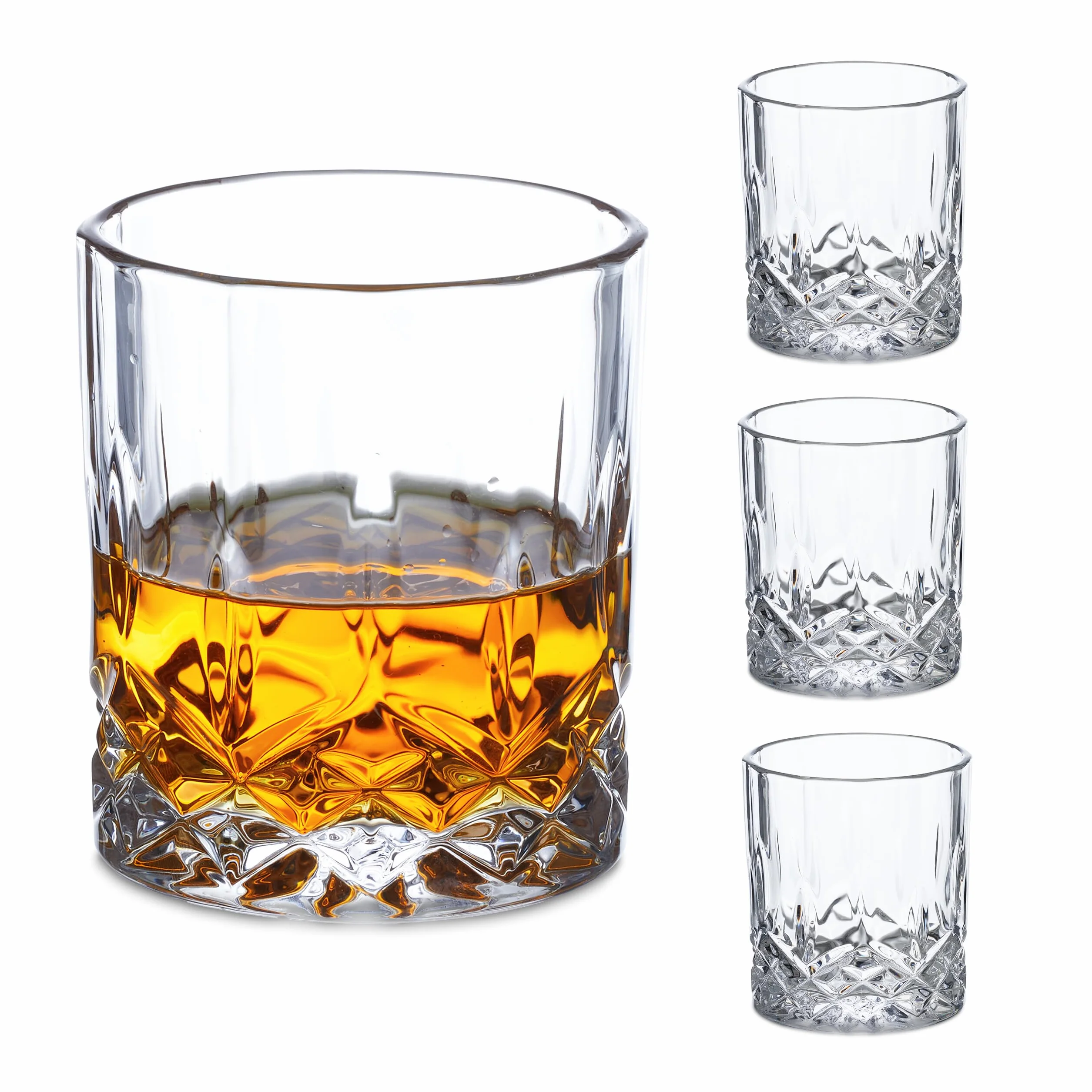 Relaxdays Kieliszki do whisky zestaw 4 sztuk 300 ml szklanki do wódki przezroczyste
